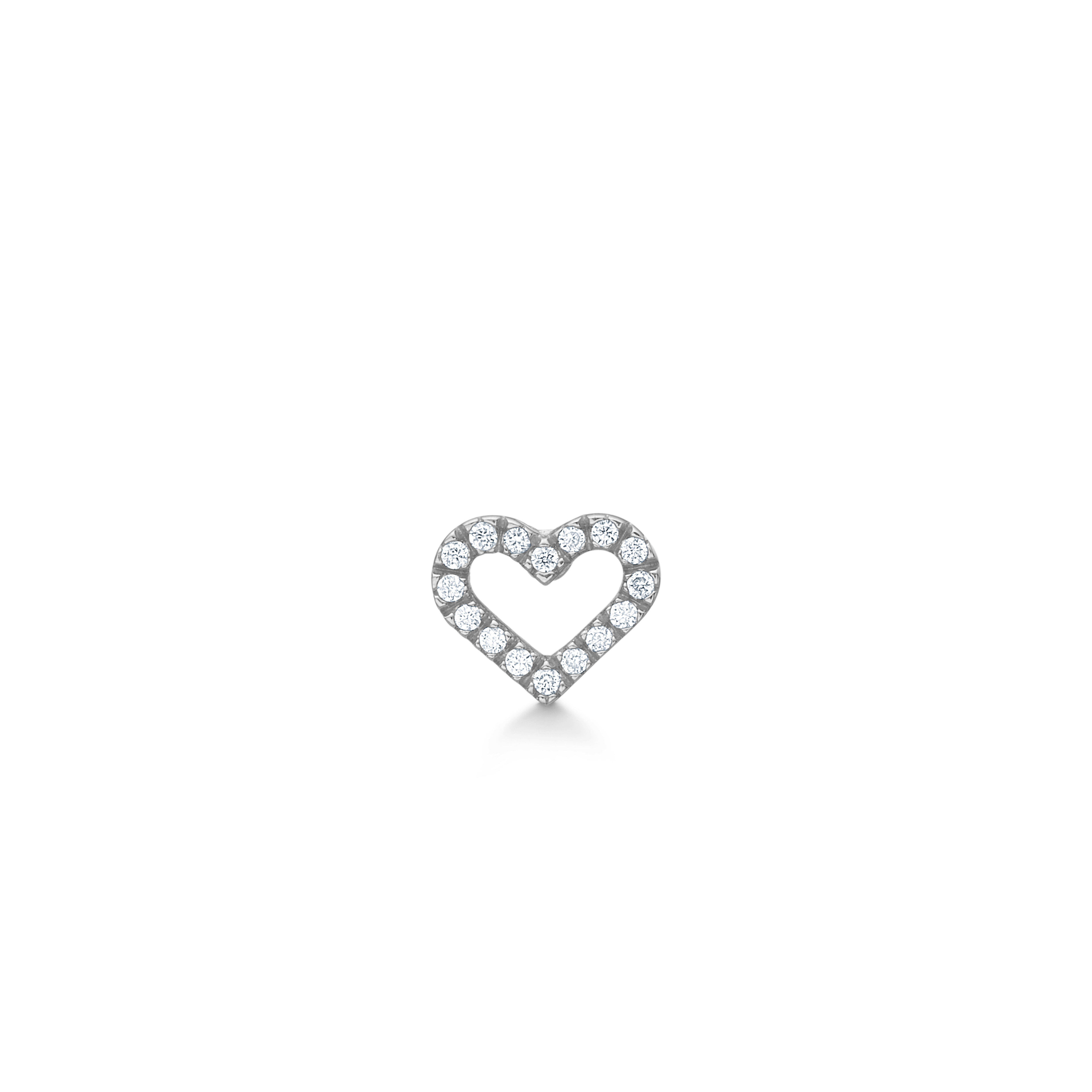 Symbols Open Heart ear stud M - 18kt White Gold