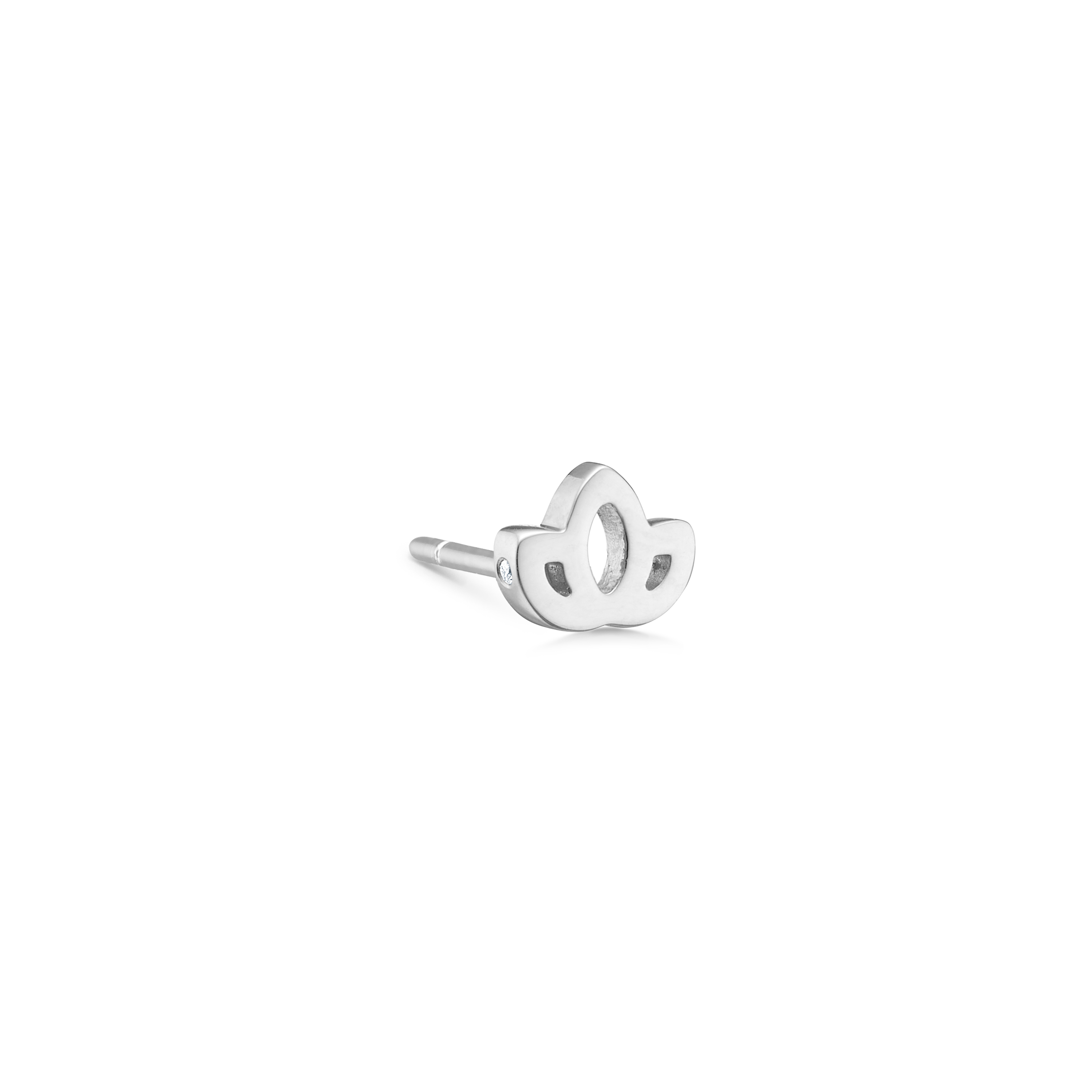 Symbols Lotus ear stud - 18kt White Gold
