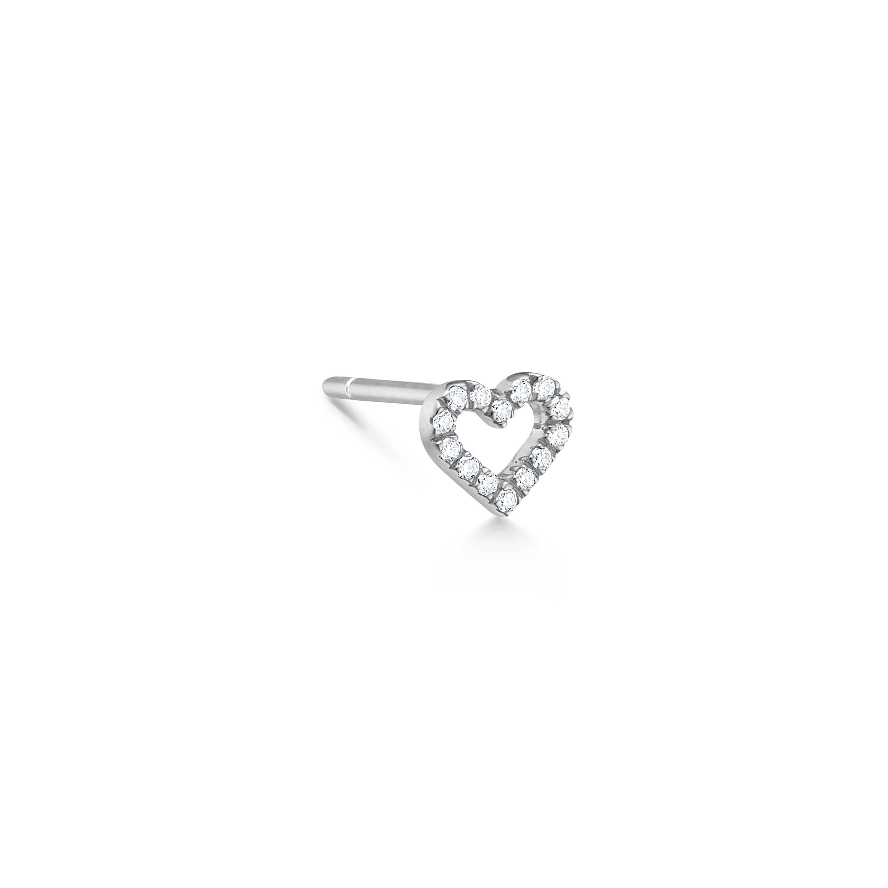Symbols Open Heart ear stud - 18kt White Gold