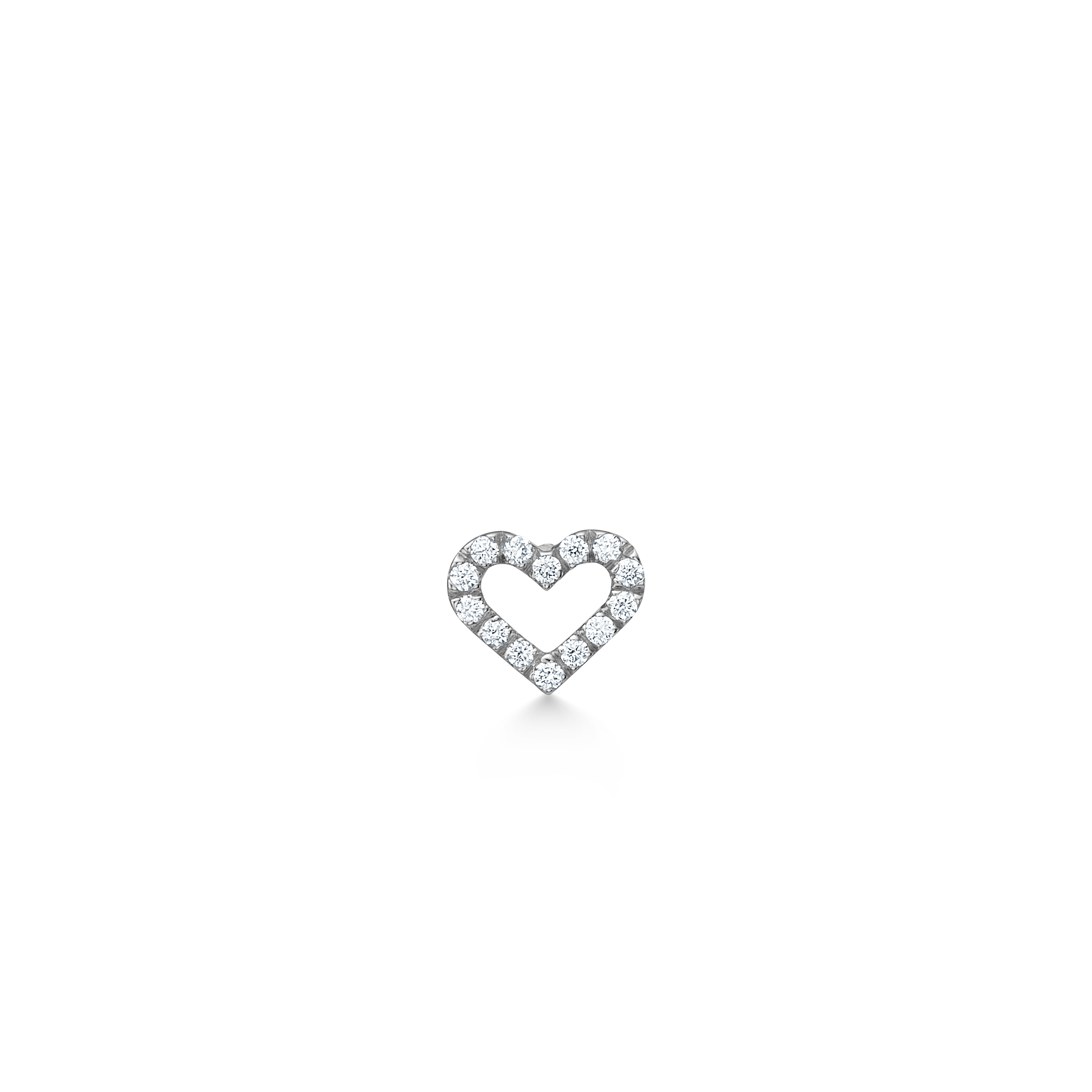 Symbols Open Heart ear stud S - 18kt White Gold