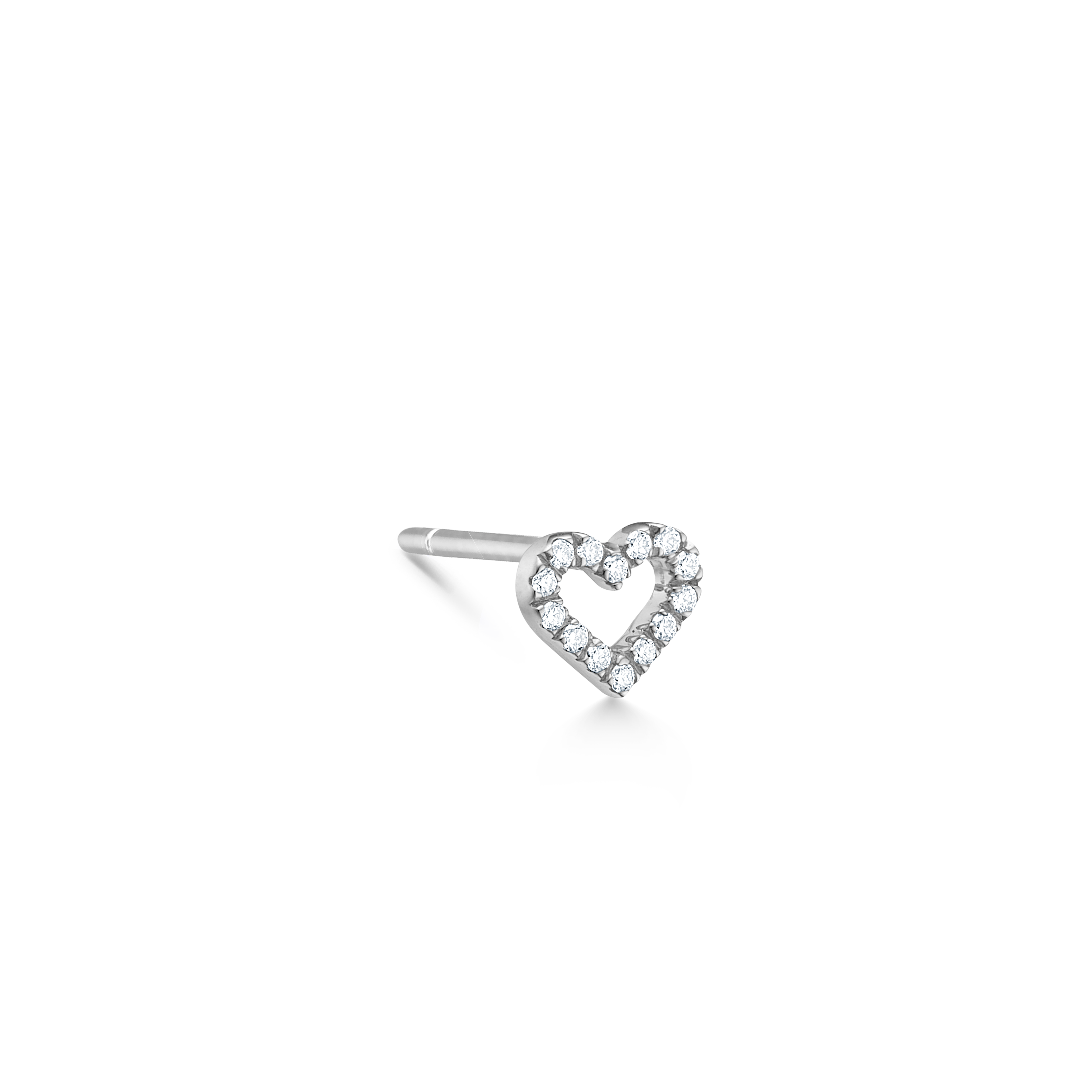 Symbols Open Heart ear stud S - 18kt White Gold