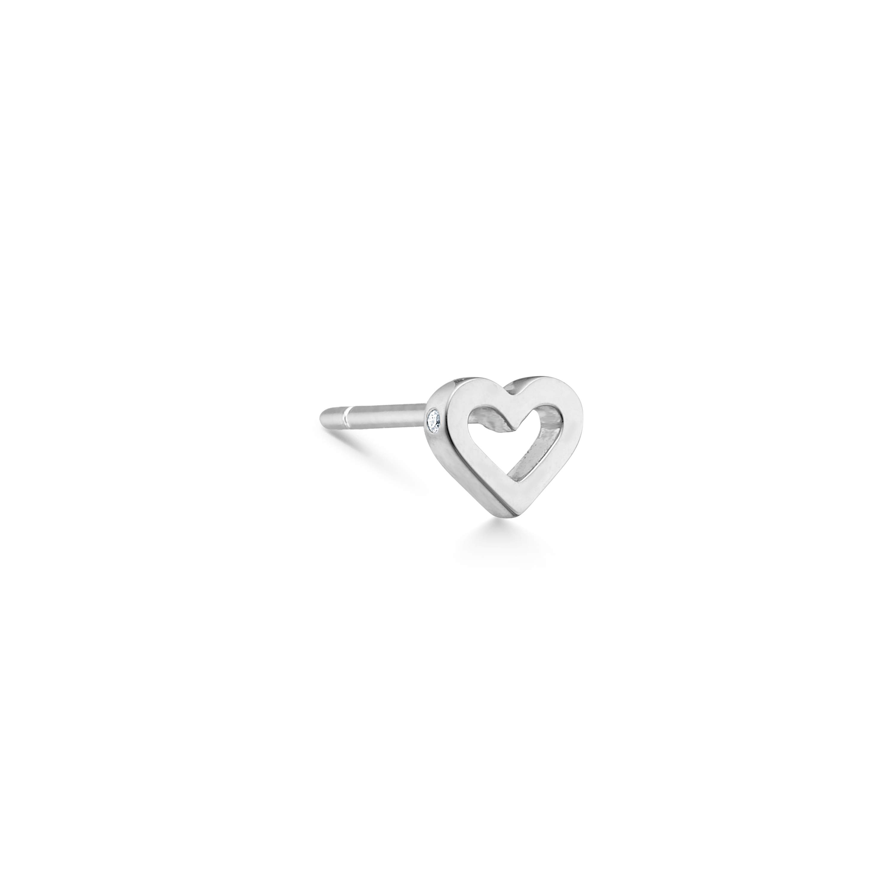 Symbols Open Heart ear stud - 18kt White Gold
