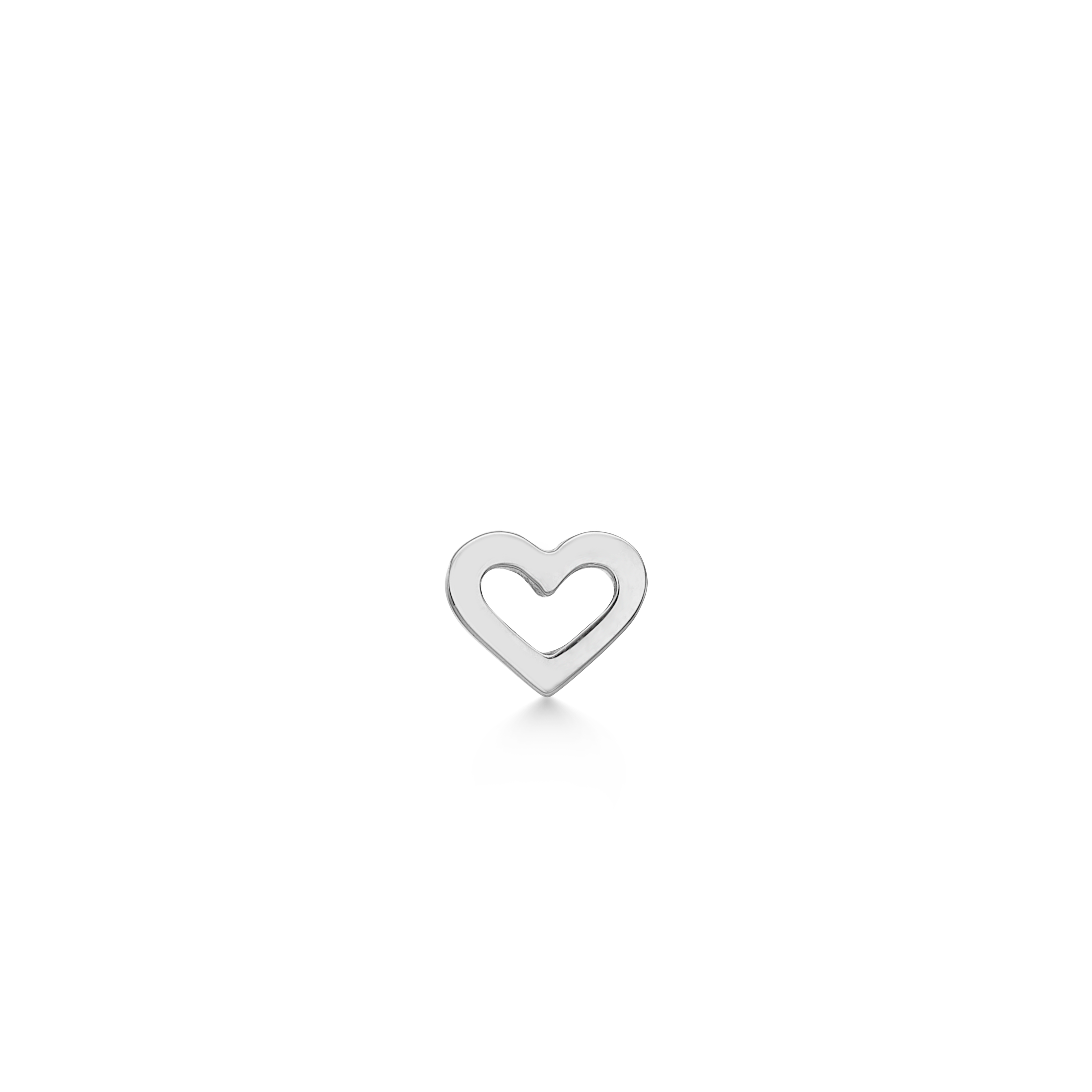 Symbols Open Heart ear stud S - 18kt White Gold