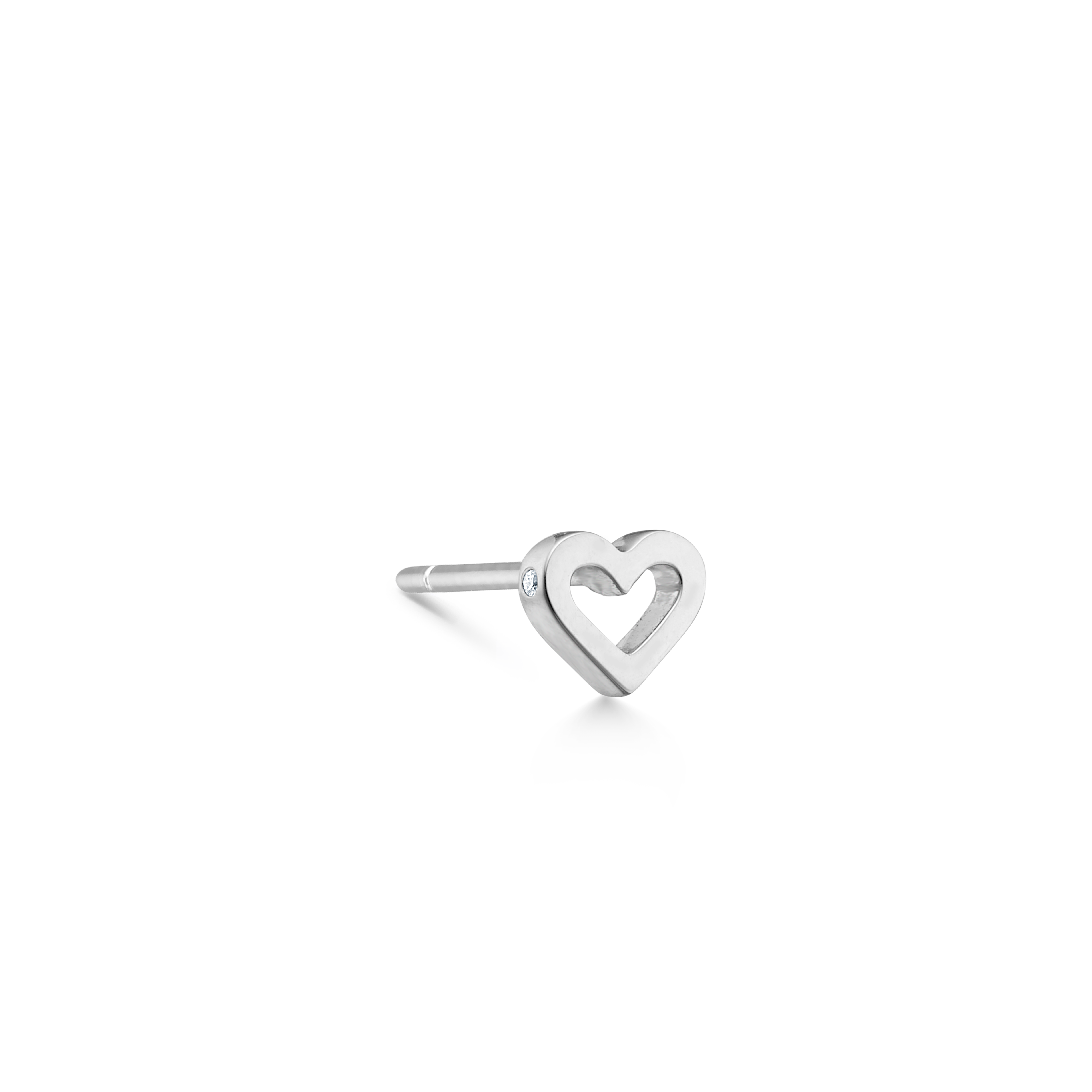 Symbols Open Heart ear stud S - 18kt White Gold