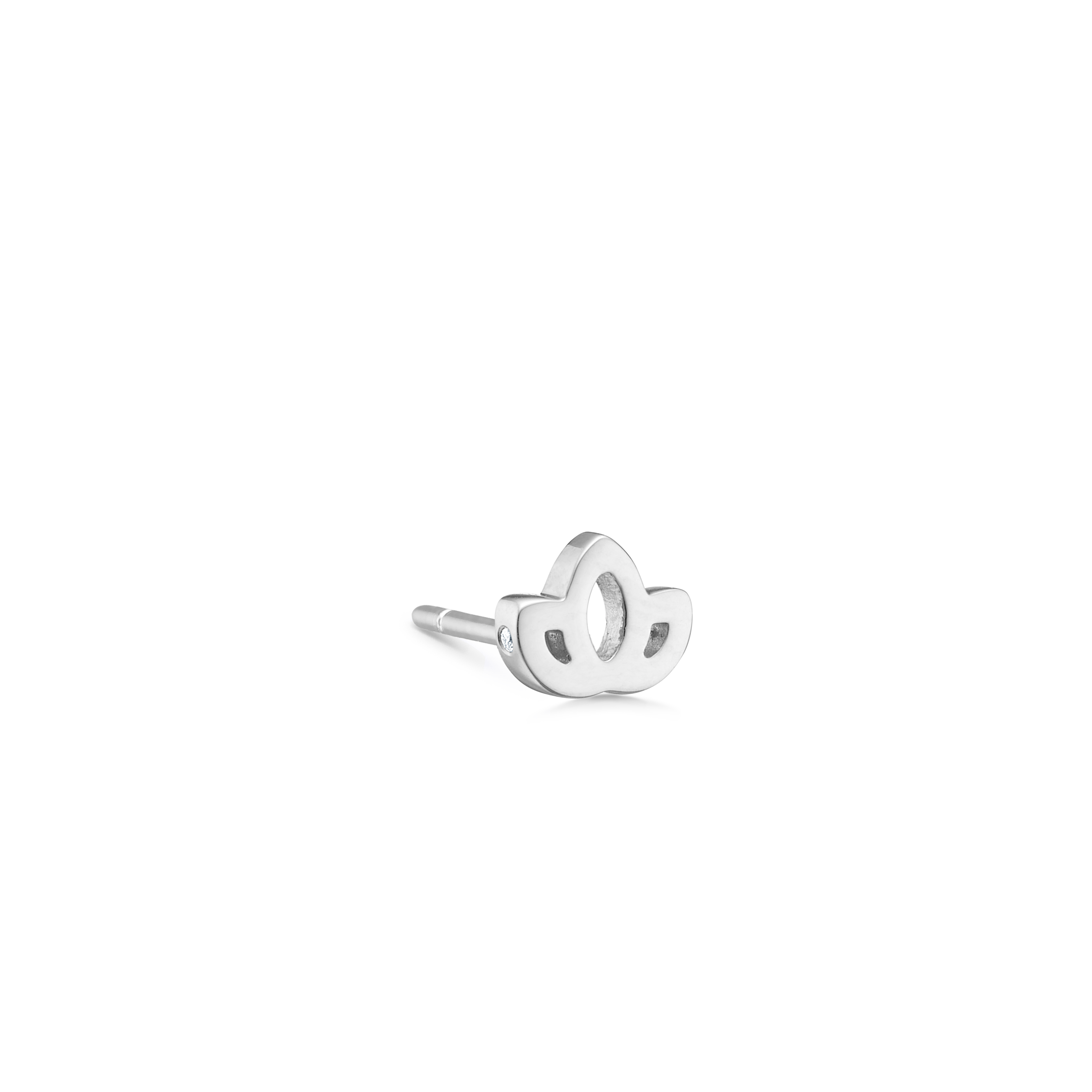 Symbols Lotus ear stud - 18kt White Gold