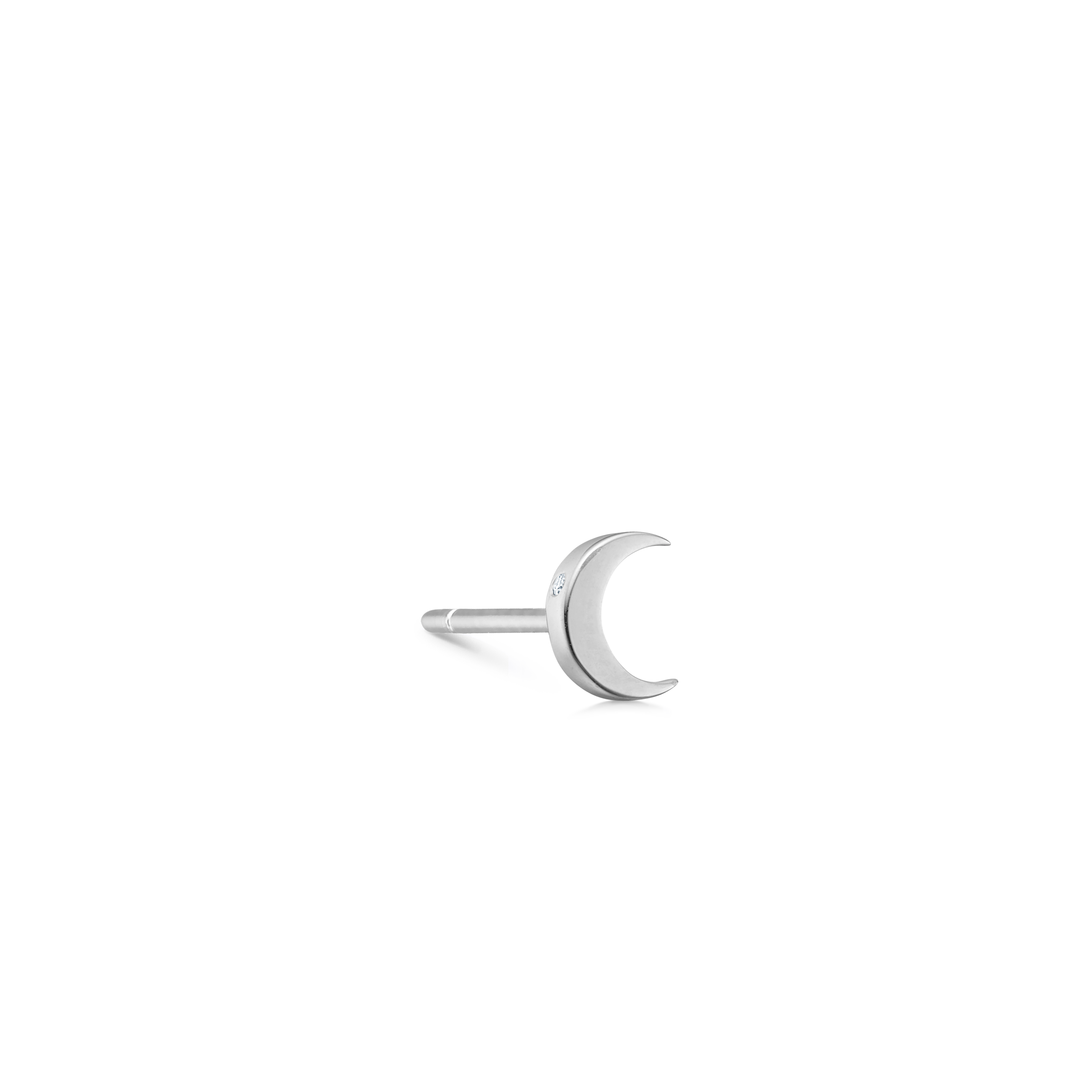 Symbols Half Moon ear stud - 18kt White Gold
