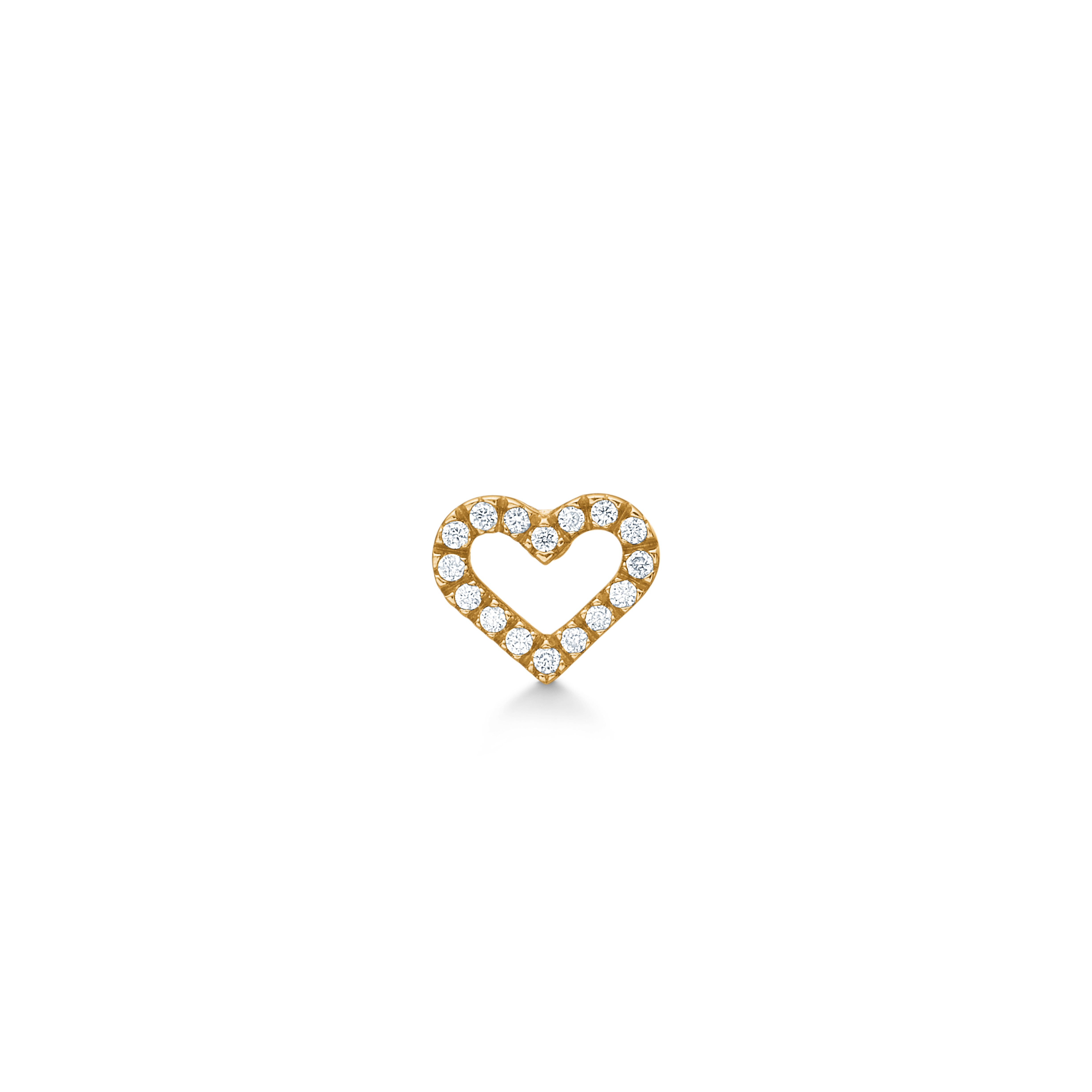Symbols Open Heart ear stud M - 18kt Yellow Gold
