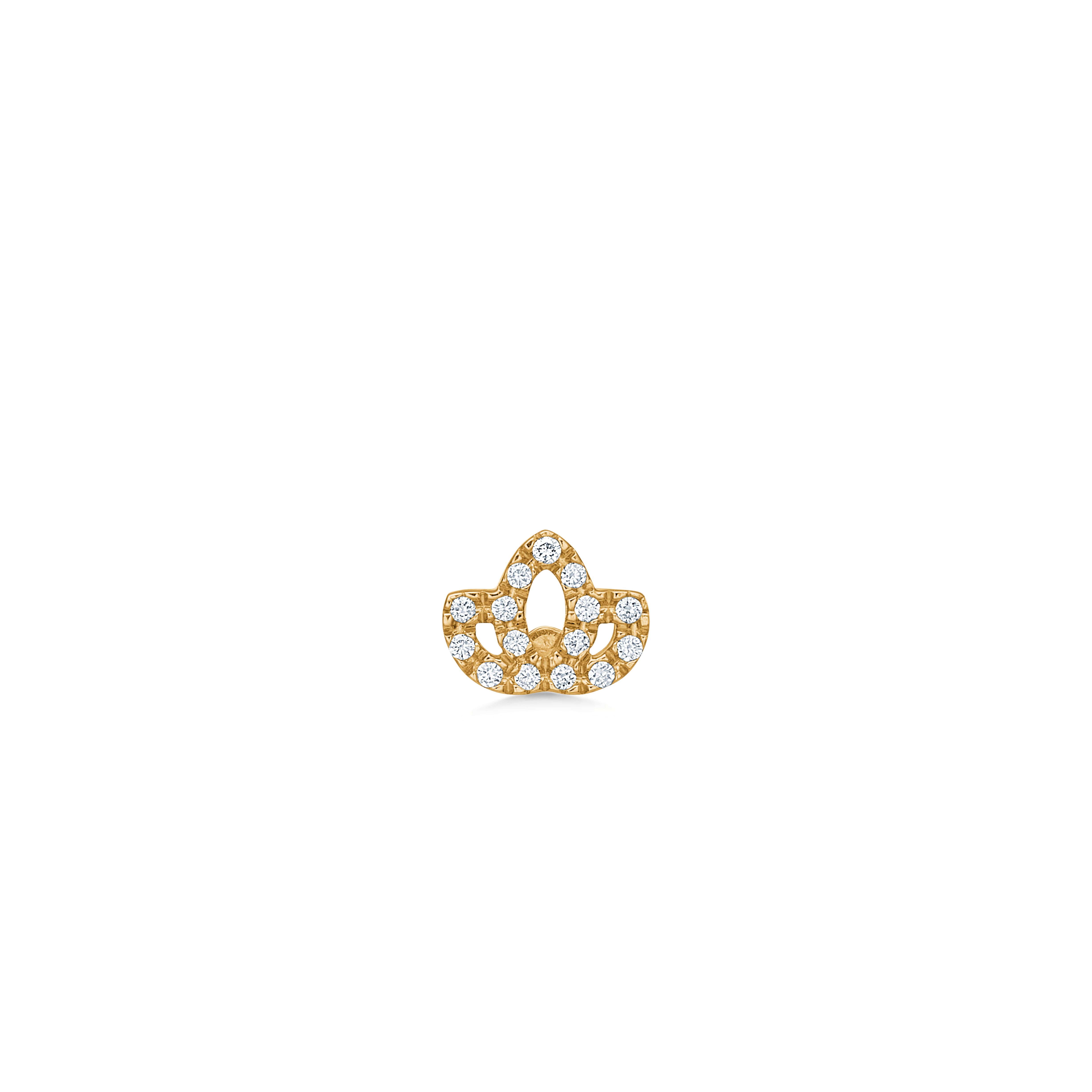 Symbols Lotus diamond ear stud - 18kt Yellow Gold