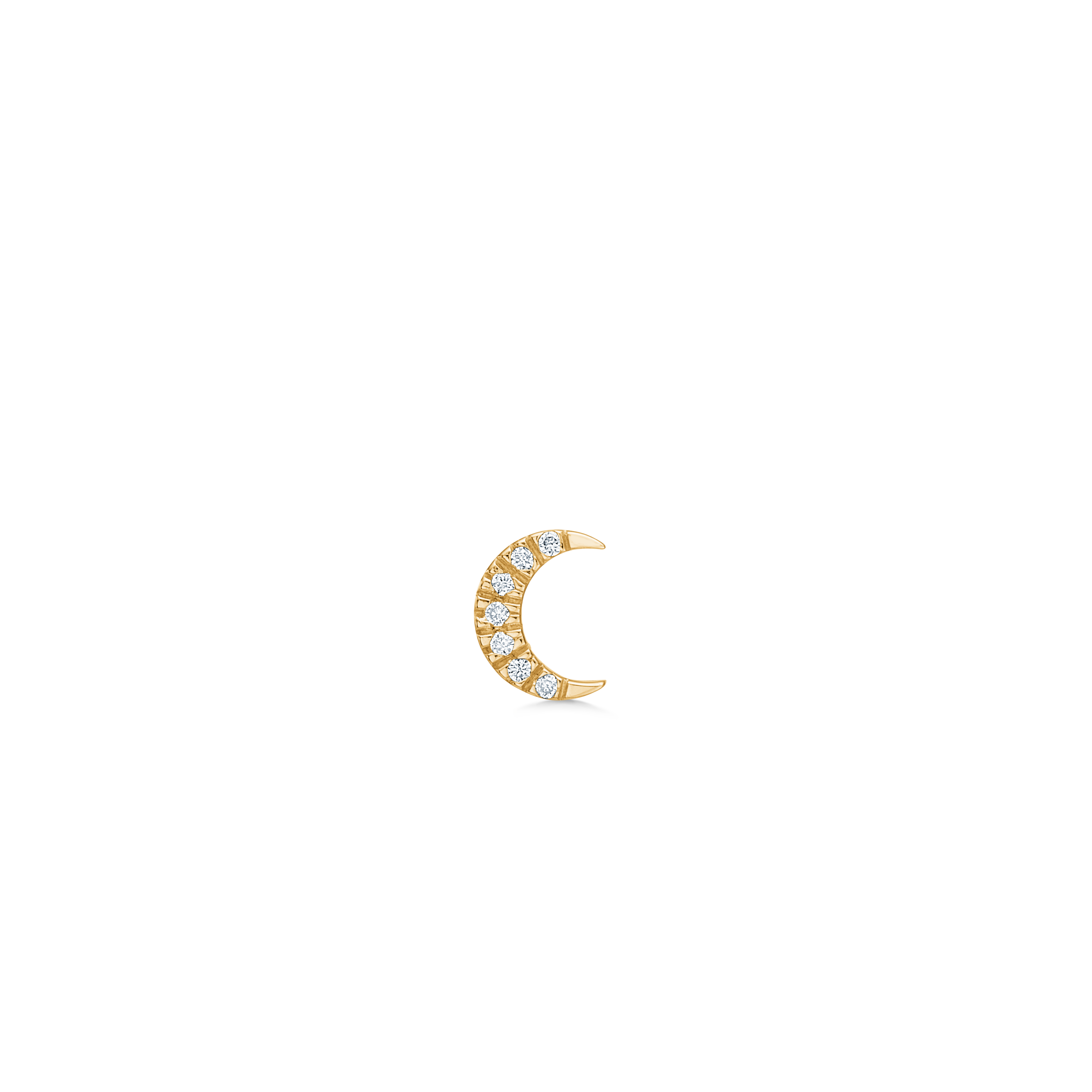 Symbols Half Moon diamond ear stud - 18kt Yellow Gold