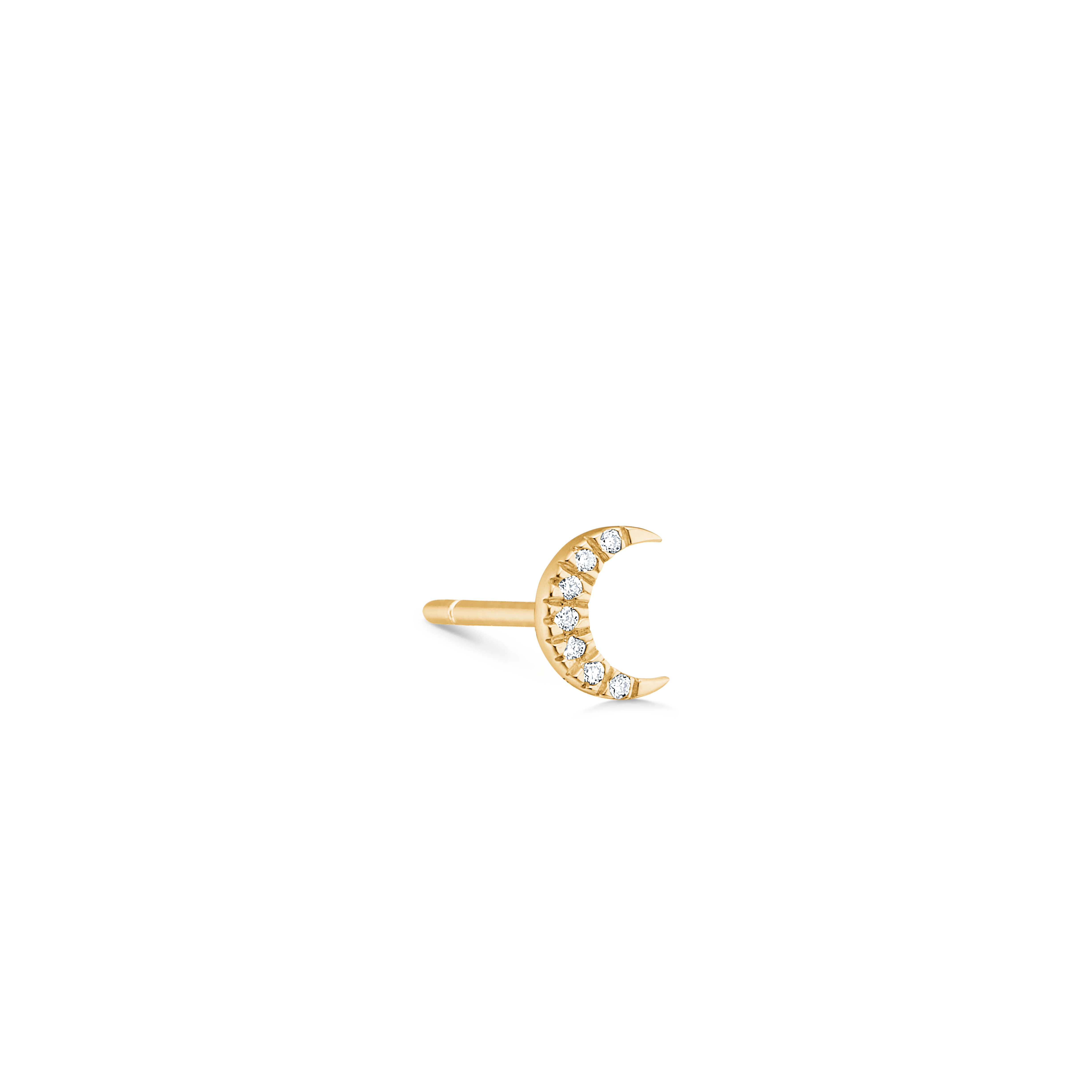 Symbols Half Moon diamond ear stud - 18kt Yellow Gold