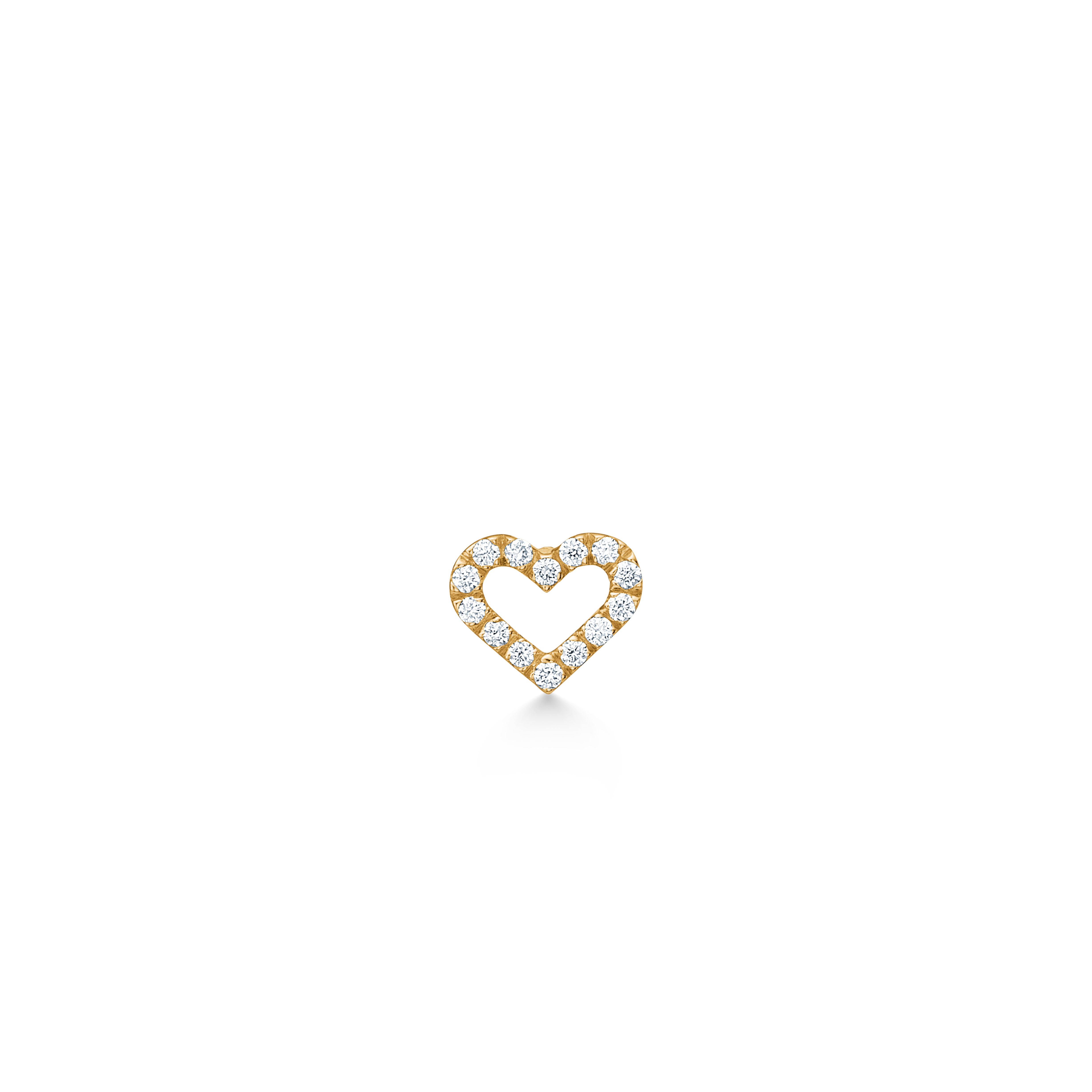 Symbols Open Heart diamond stud S - 18kt Yellow Gold