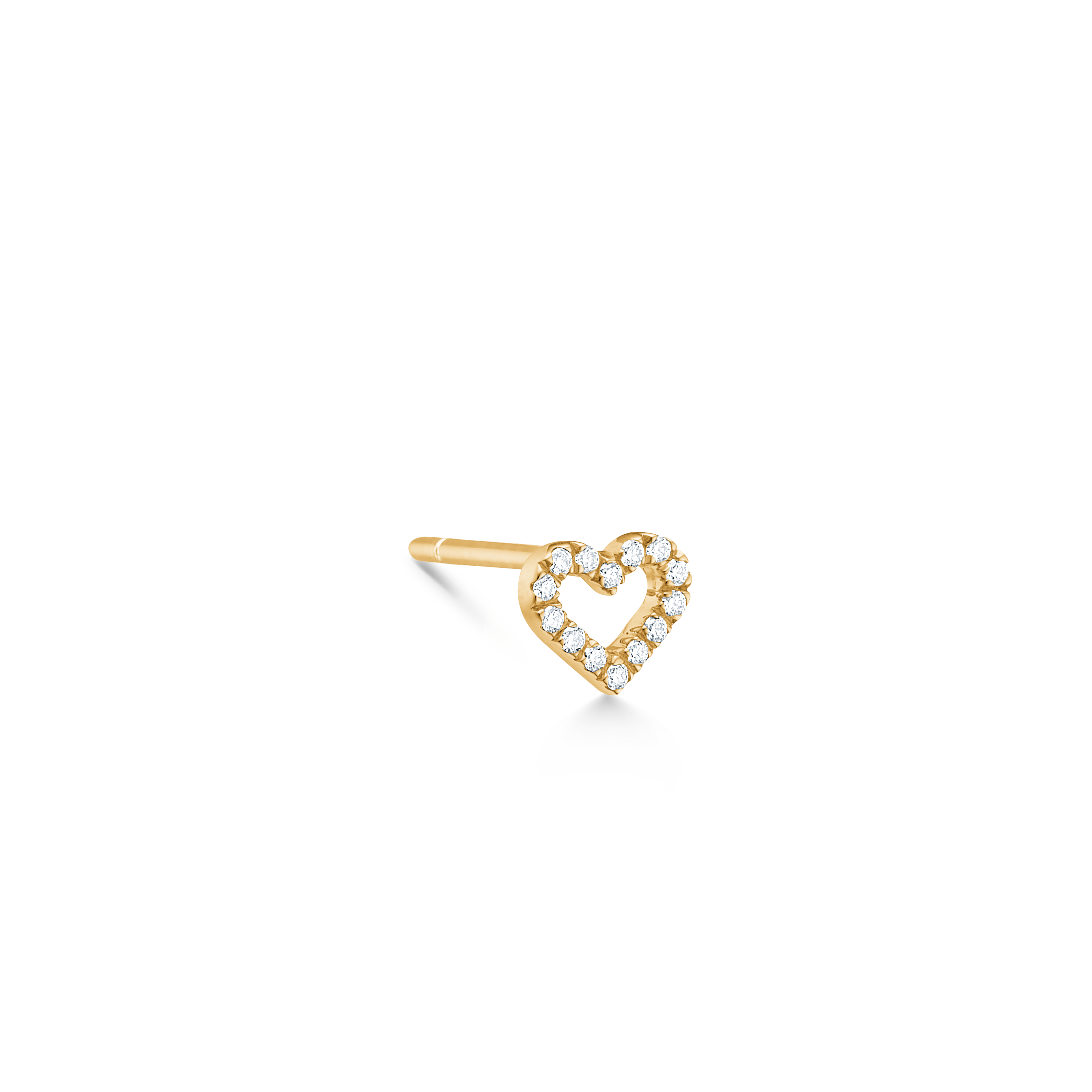 Symbols Open Heart diamond stud S - 18kt Yellow Gold