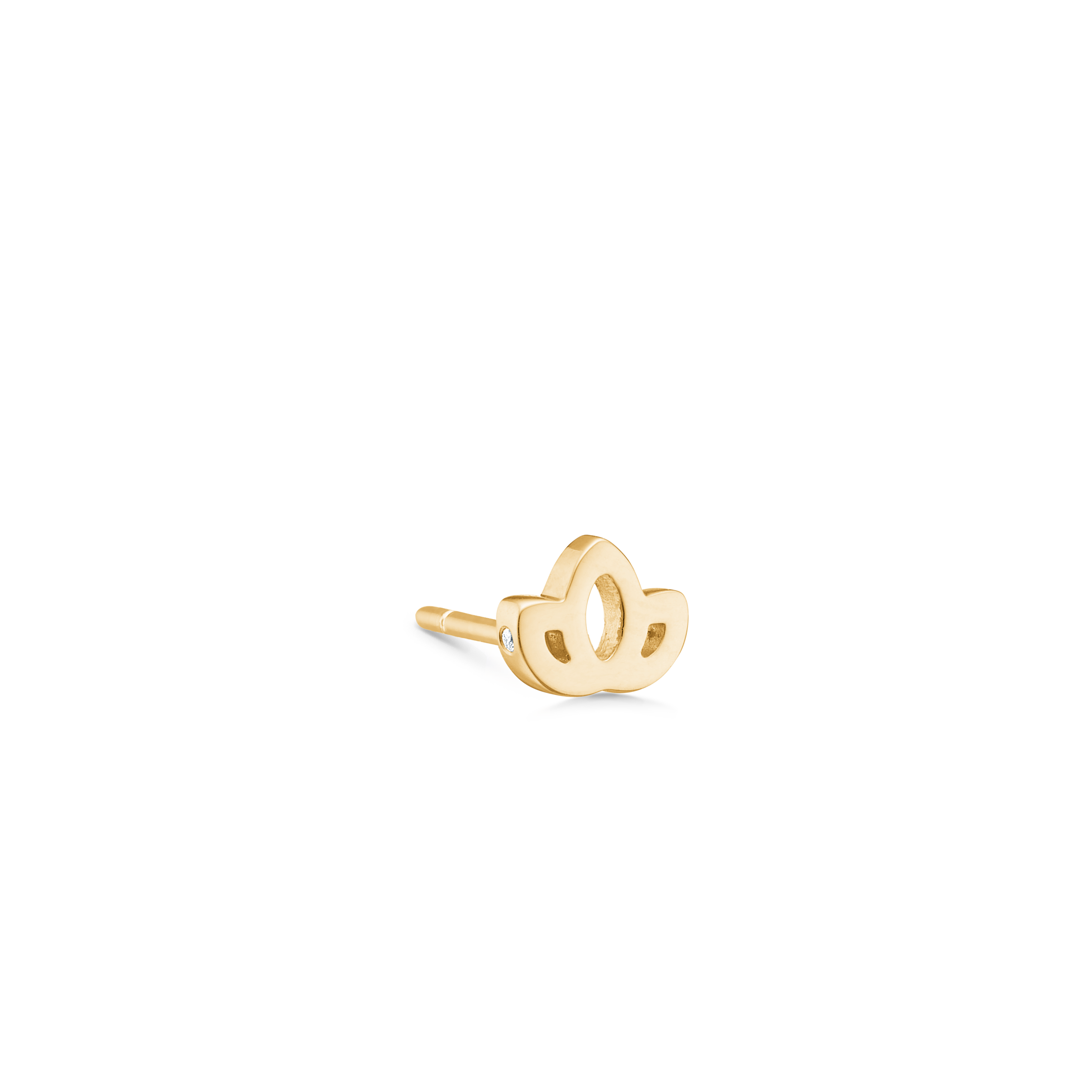 Symbols Lotus ear stud - 18kt Yellow Gold