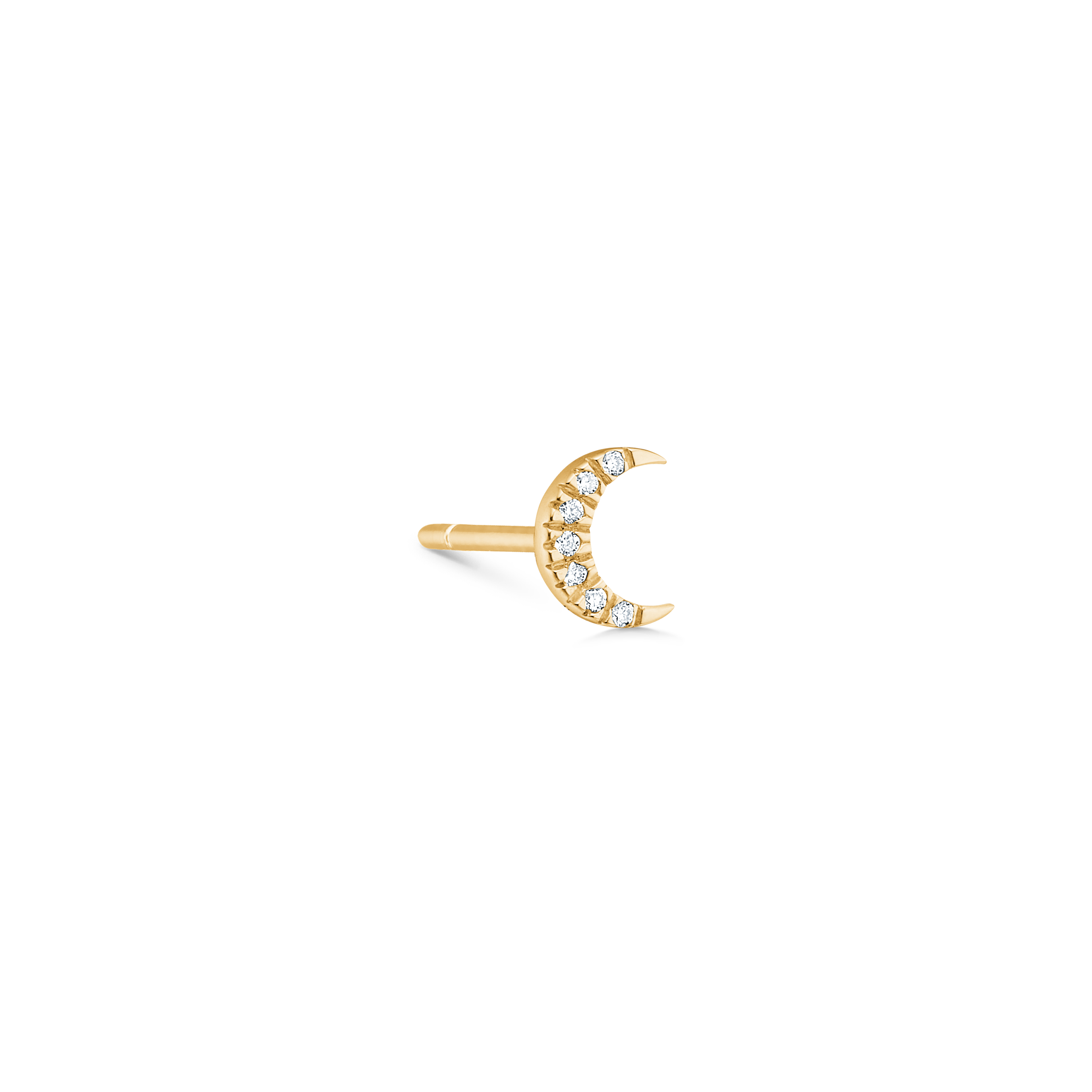 Symbols Half Moon diamond ear stud - 18kt Yellow Gold