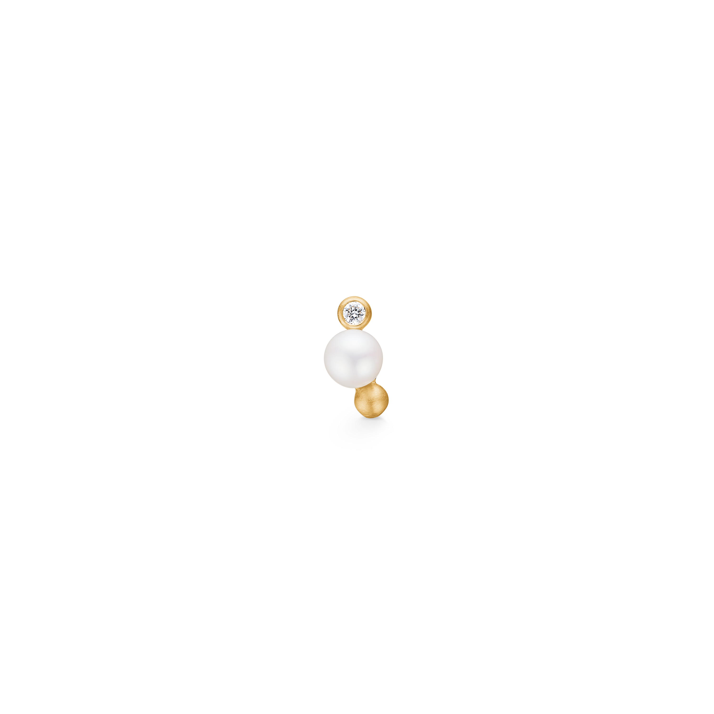Orbit Dot Pearl Earring S - 18kt Yellow Gold