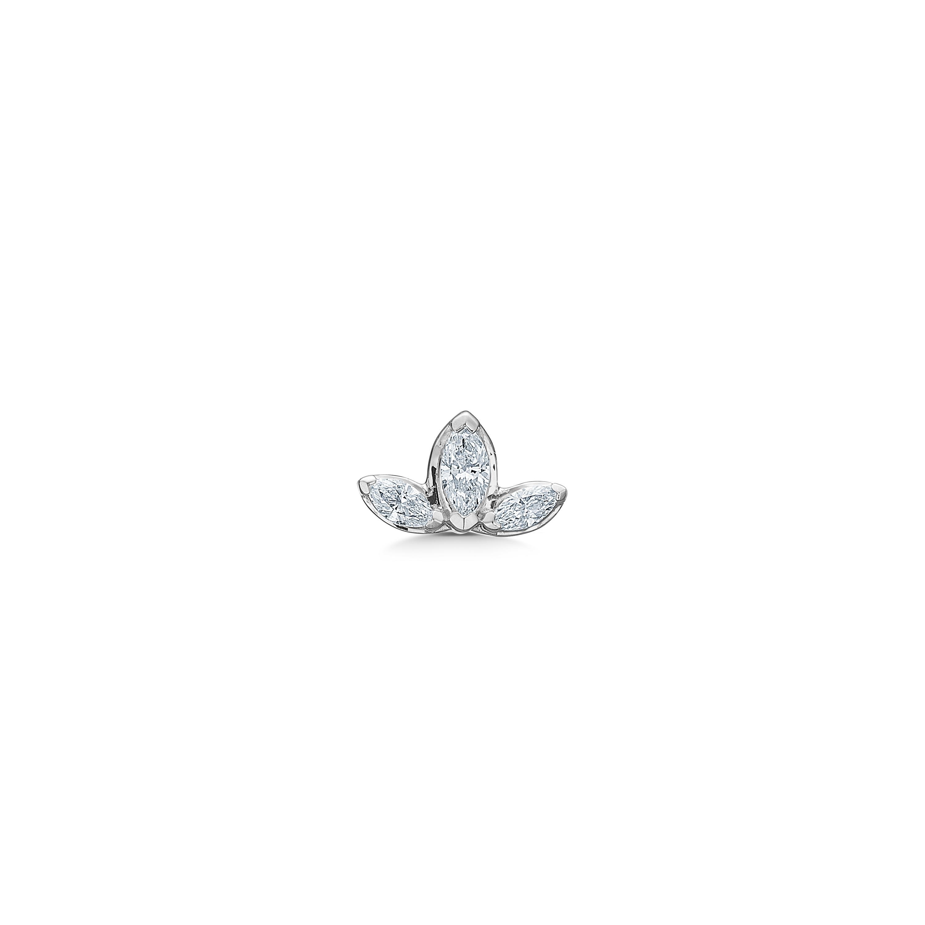 Inner Peace Lotus Diamond Earring – 18kt White Gold