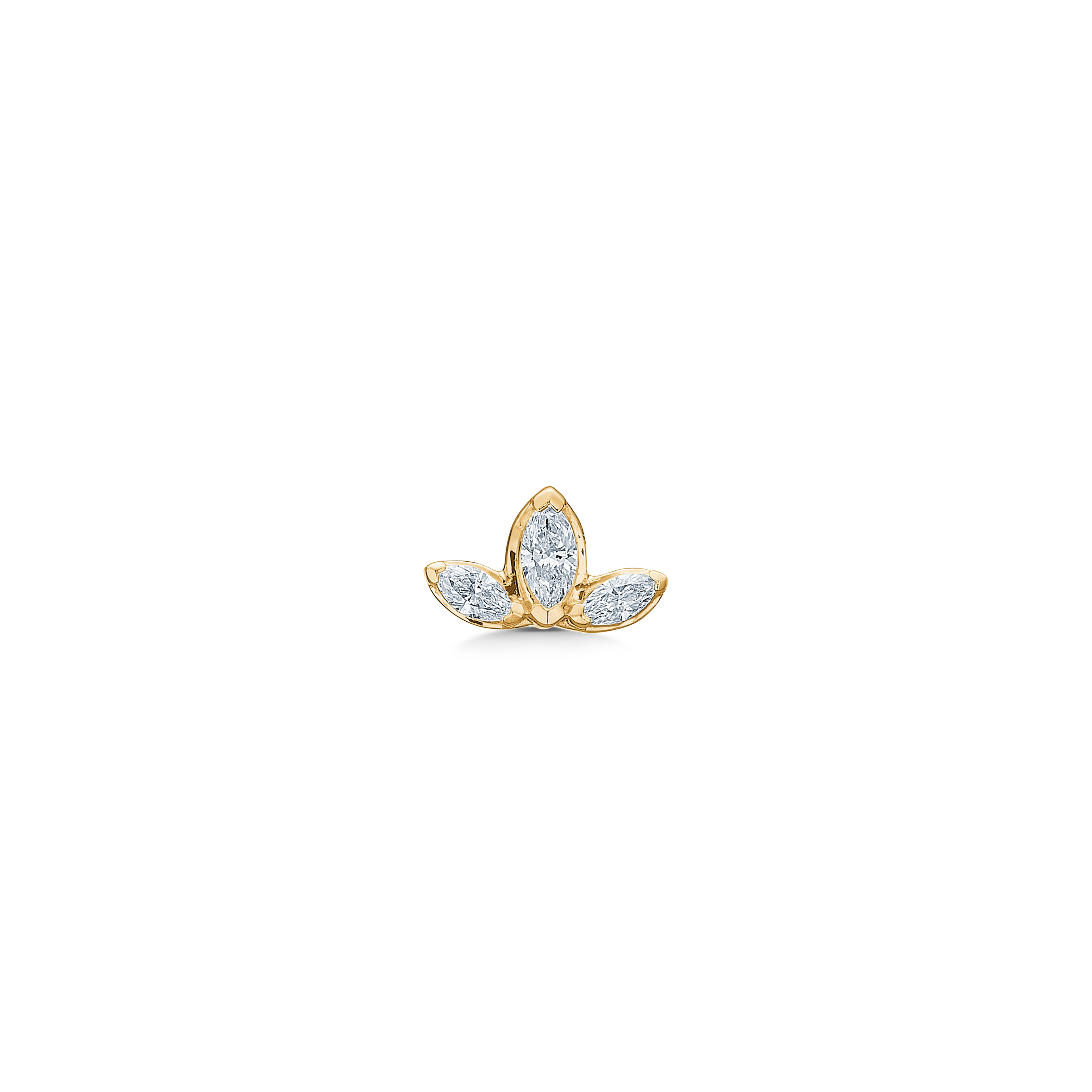 Inner Peace Lotus Diamond Earring – 18kt Yellow Gold