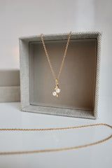 Orbit Dot Pearl Pendant - 18kt Yellow Gold