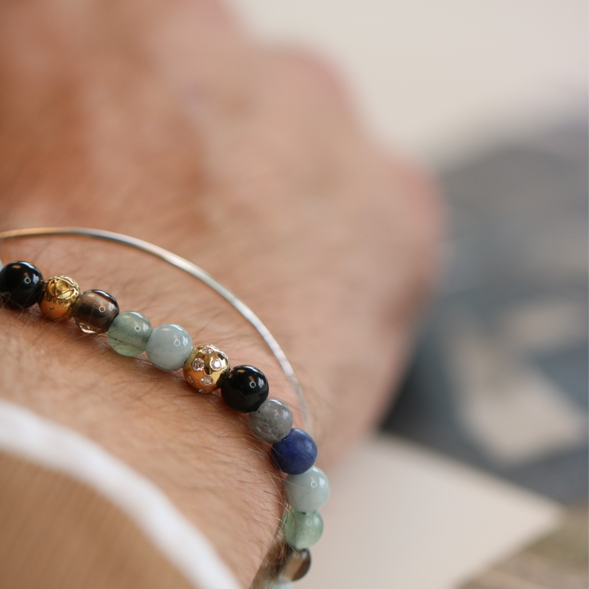 Inner Peace Throat Chakra Diamond Bracelet – 18kt Yellow Gold