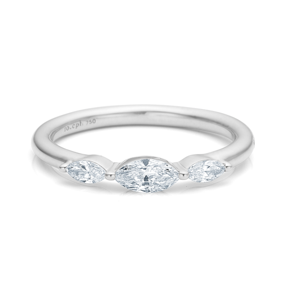 Her diamond ring - 18kt White Gold 