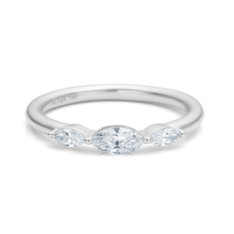 Her diamond ring - 18kt White Gold 
