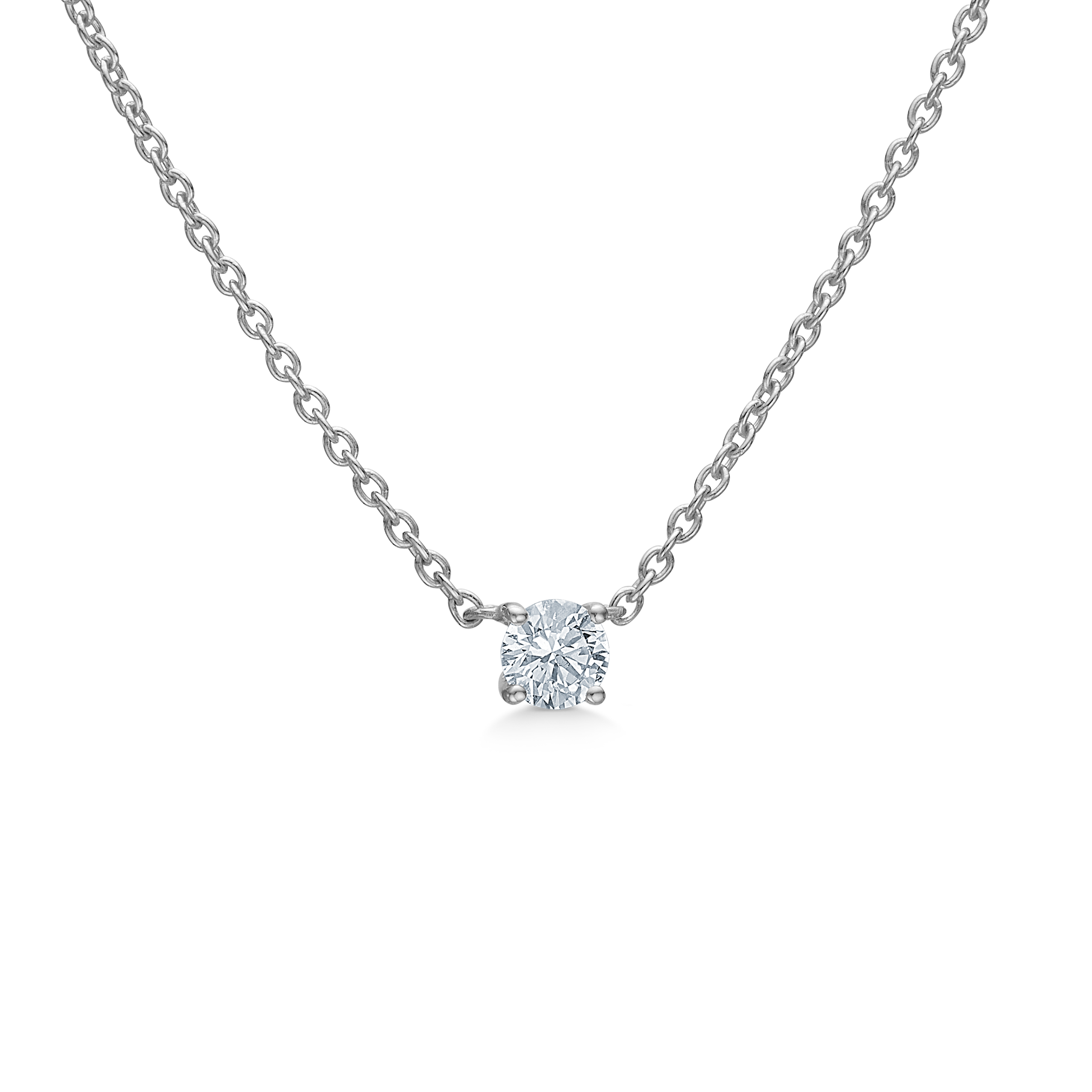 Rock Classic Floating Diamond necklace - 18kt White gold