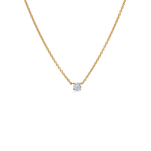 Floating Diamond necklace - 18kt Yellow gold