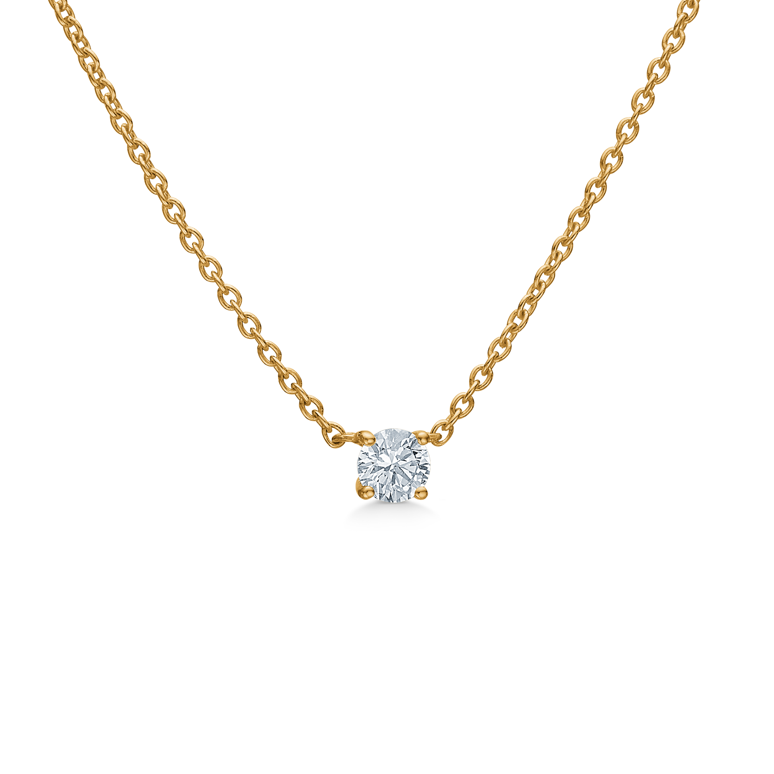 Rock Classic Floating Diamond necklace - 18kt Yellow gold