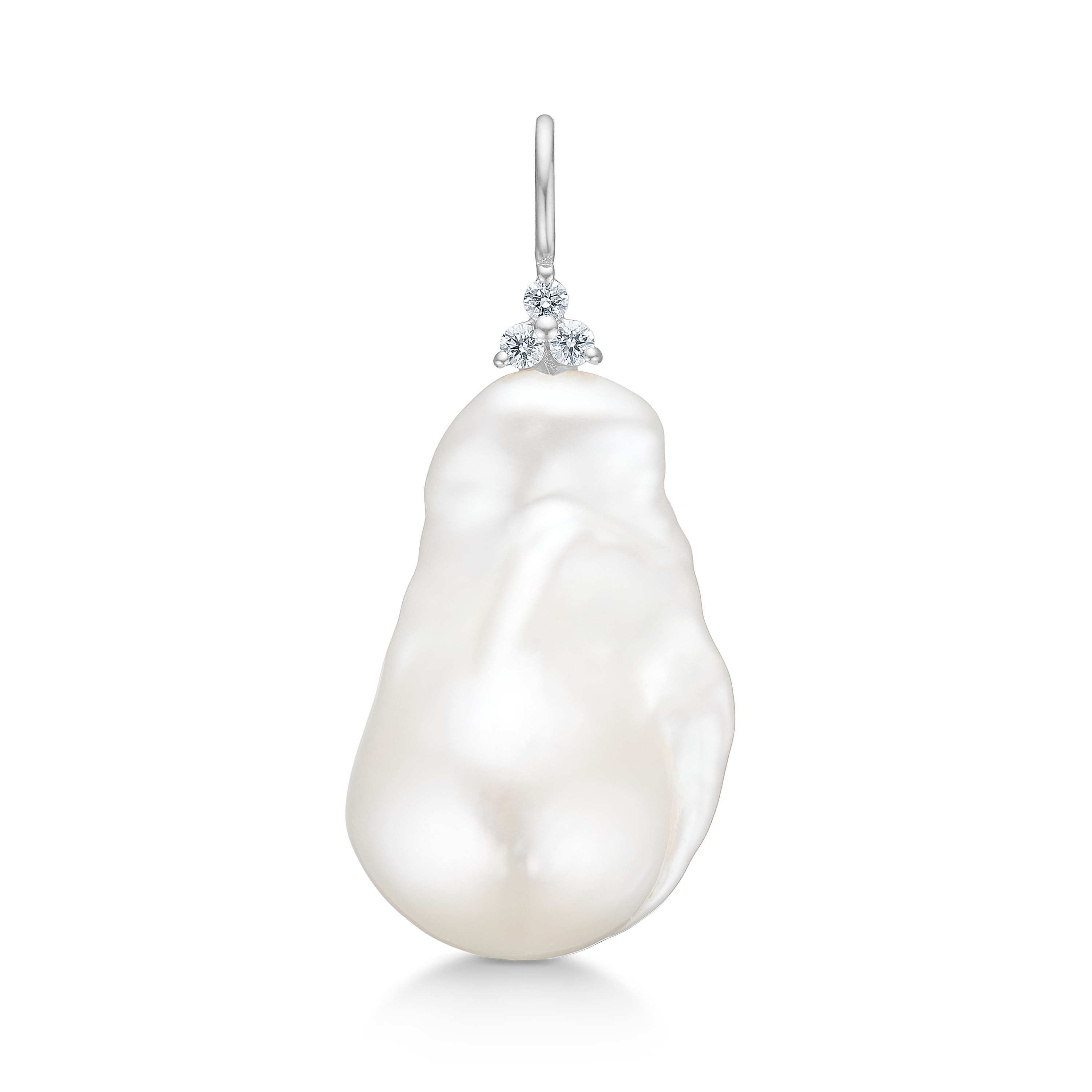 Fryd Baroque Pearl Pendant L - 18kt White Gold
