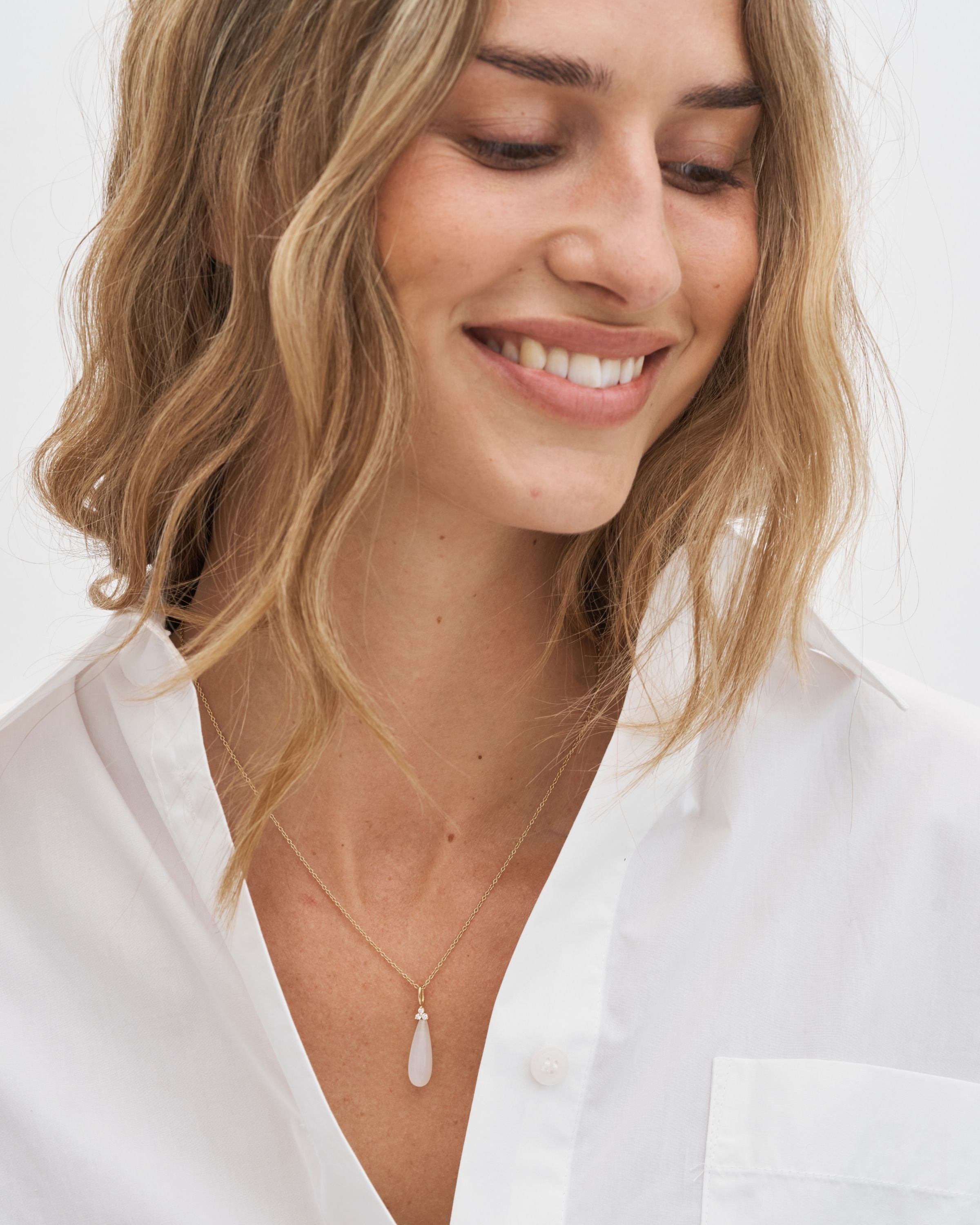 Fryd White Pendant - 18kt Yellow Gold