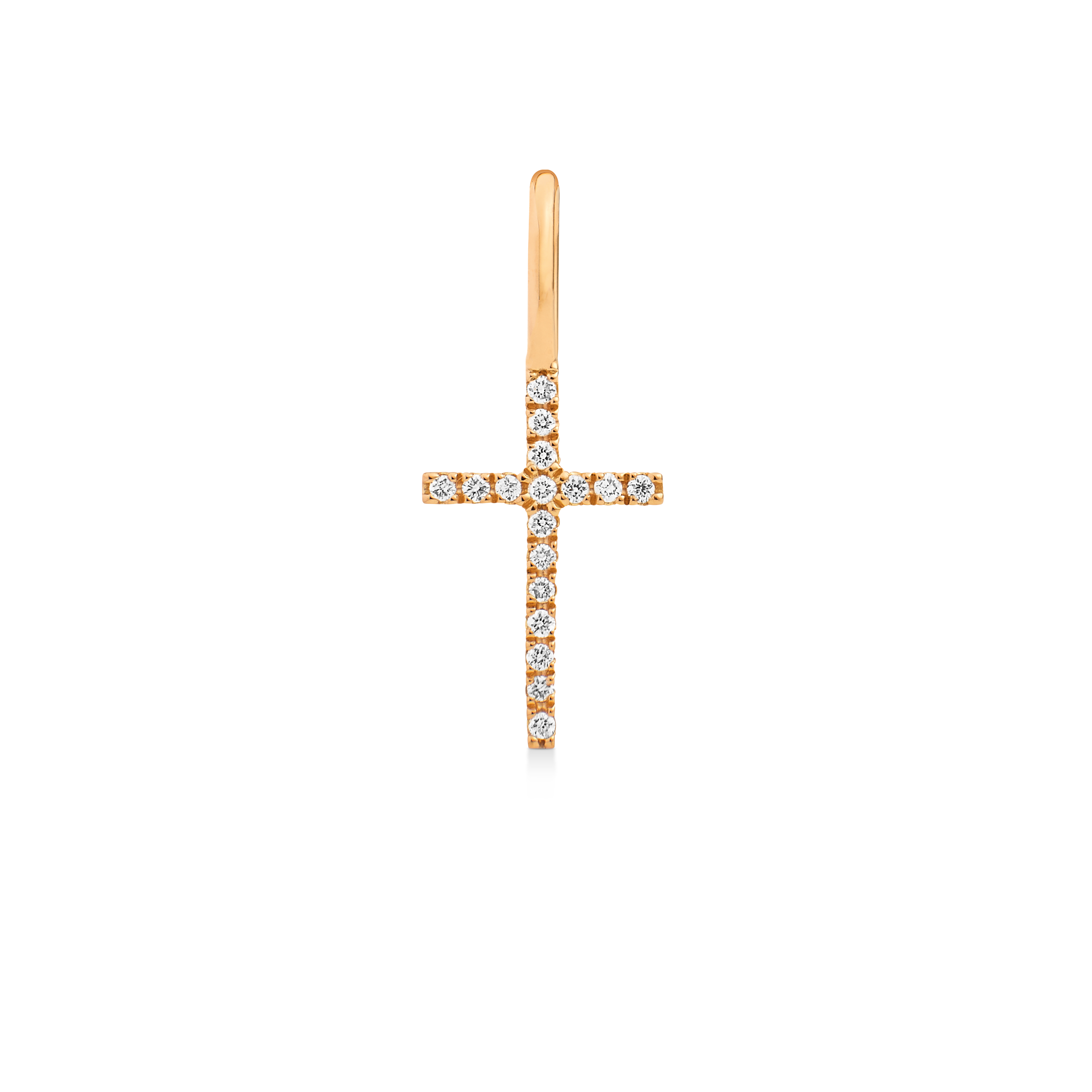 Symbols Cross Diamond Pendant - 18kt Yellow Gold