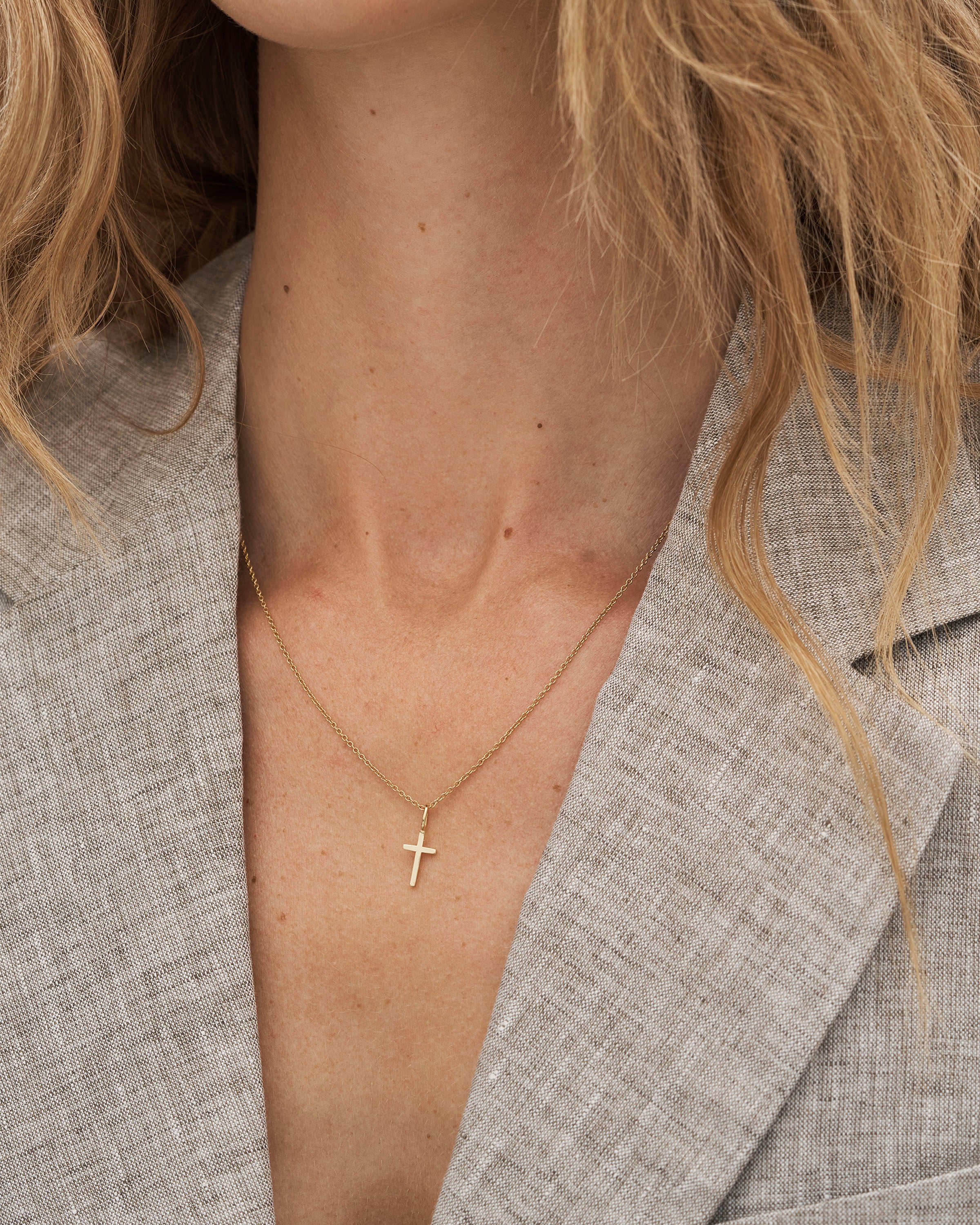 Symbols Cross Pendant - 18kt Yellow Gold