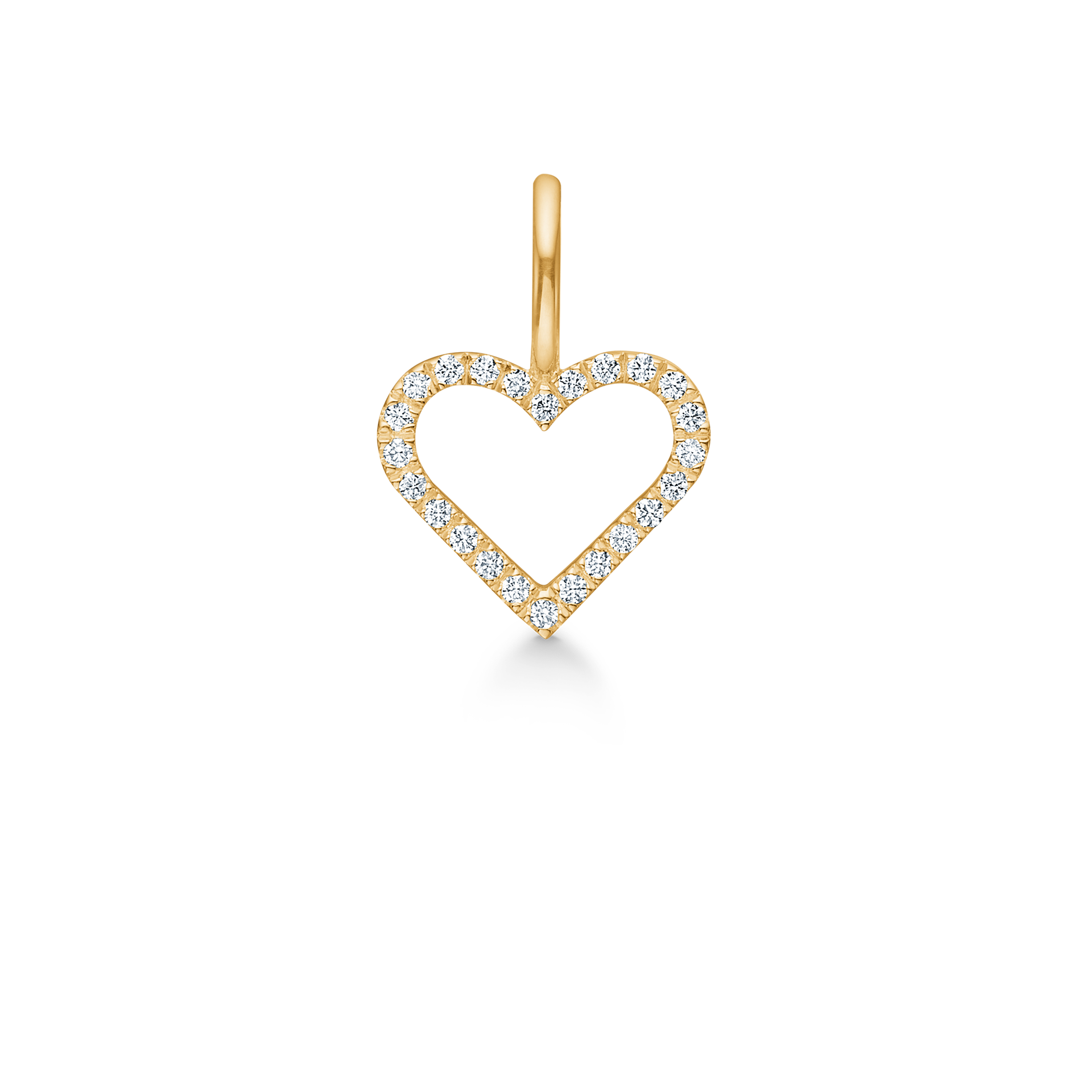 Symbols Open Heart Diamond pendant - 18kt Yellow Gold