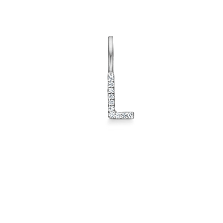My L Diamond Pendant - 18kt White Gold