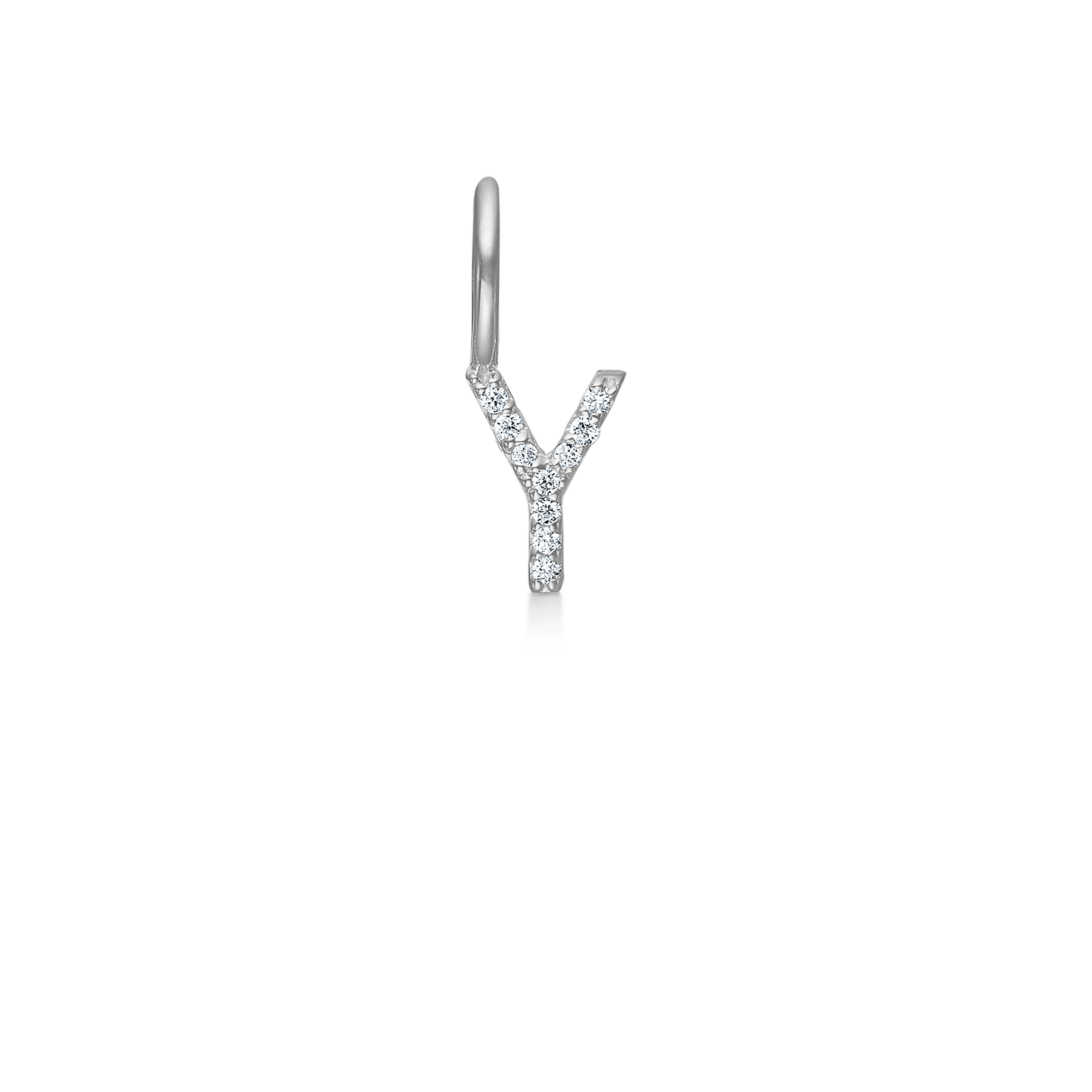 My Y Diamond Pendant - 18kt White Gold