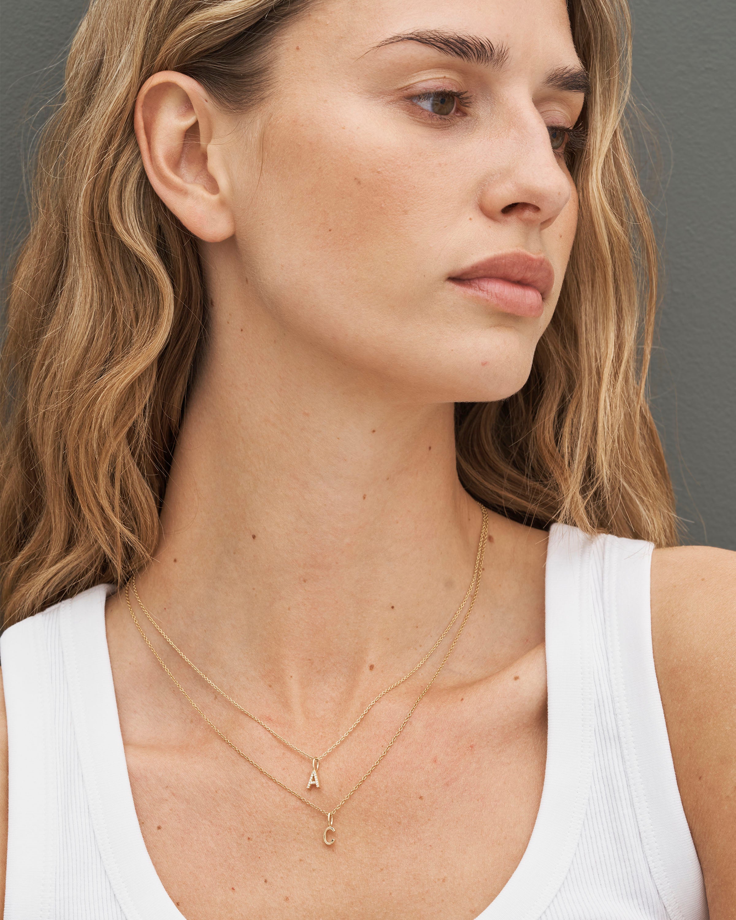 My A Diamond Pendant - 18kt Yellow Gold