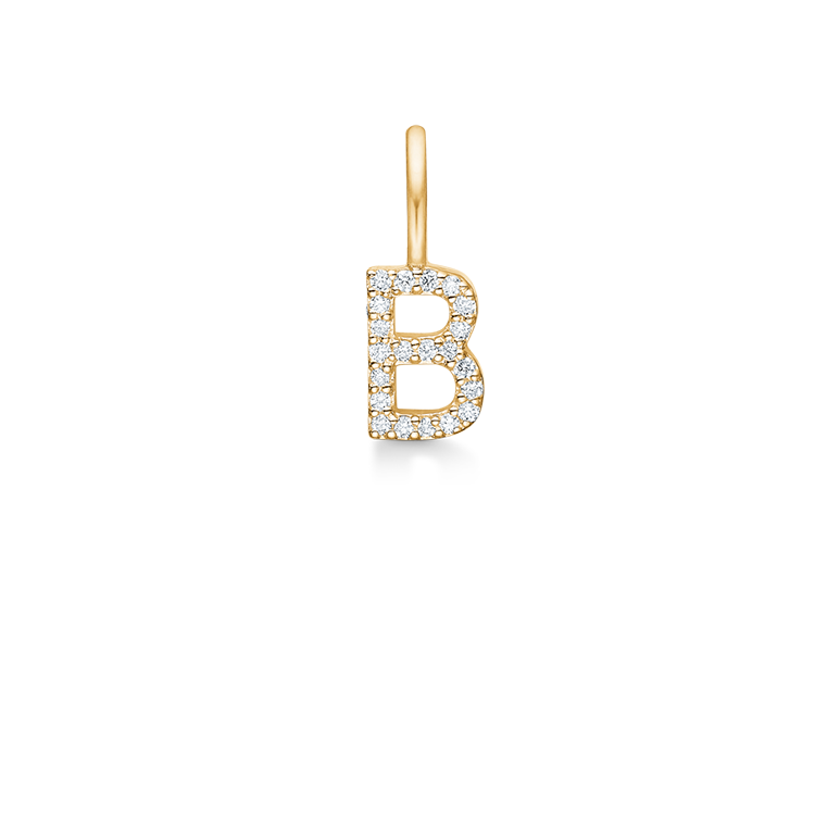 My B Diamond Pendant - 18kt Yellow Gold