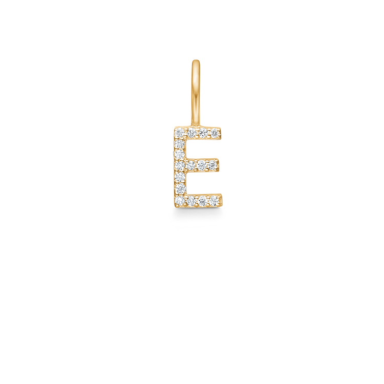 My E Diamond Pendant - 18kt Yellow Gold