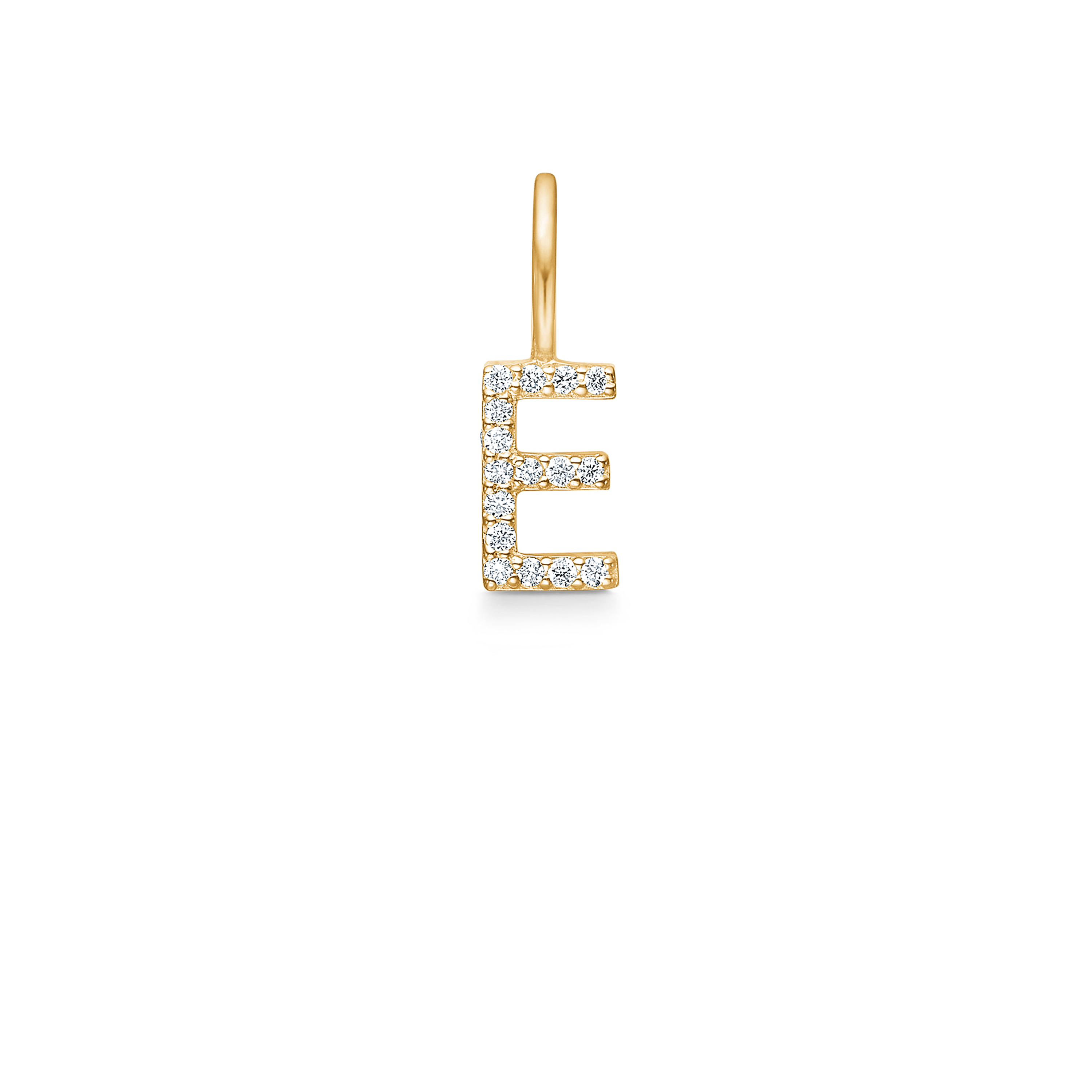 My E Diamond Pendant - 18kt Yellow Gold