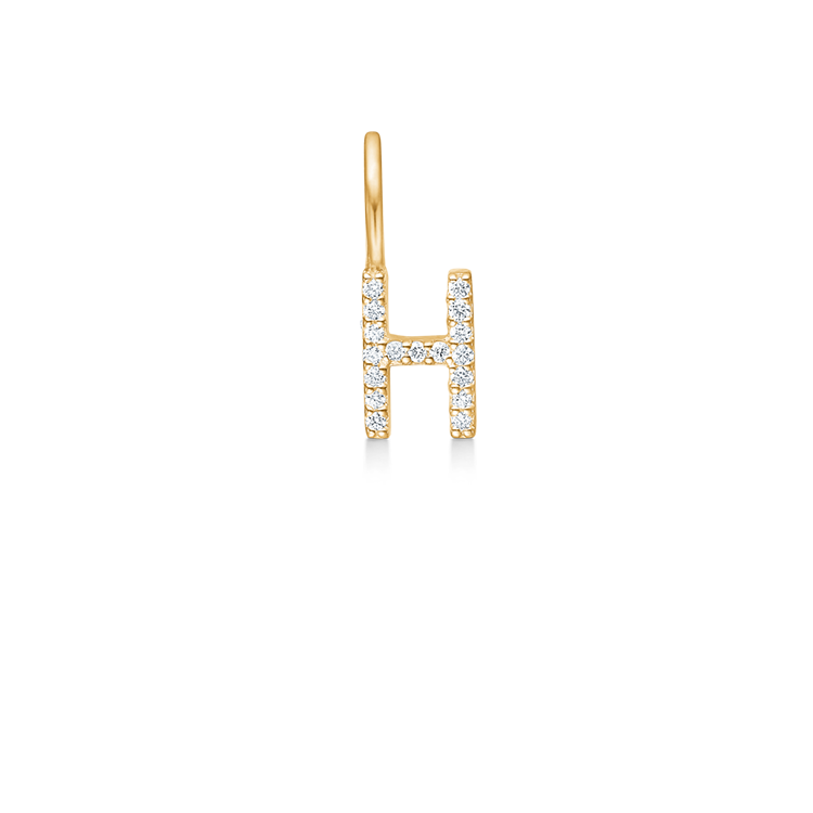 My H Diamond Pendant - 18kt Yellow Gold