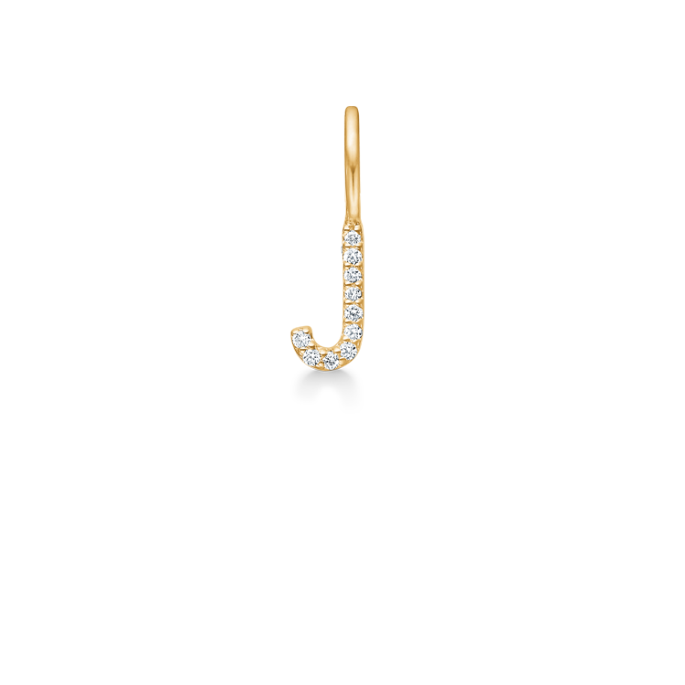 My J Diamond Pendant - 18kt Yellow Gold