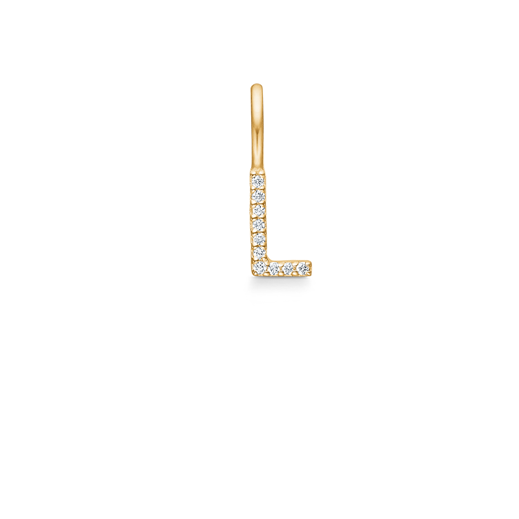 My L Diamond Pendant - 18kt Yellow Gold