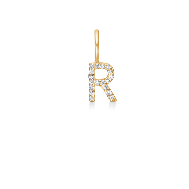 My R Diamond Pendant - 18kt Yellow Gold