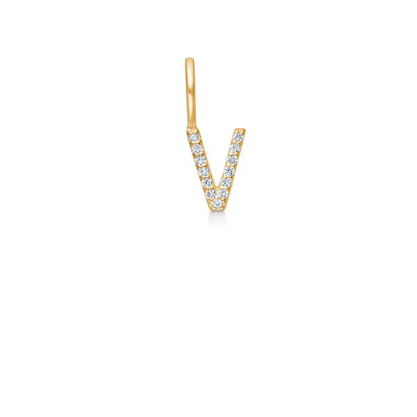 My V Diamond Pendant - 18kt Yellow Gold