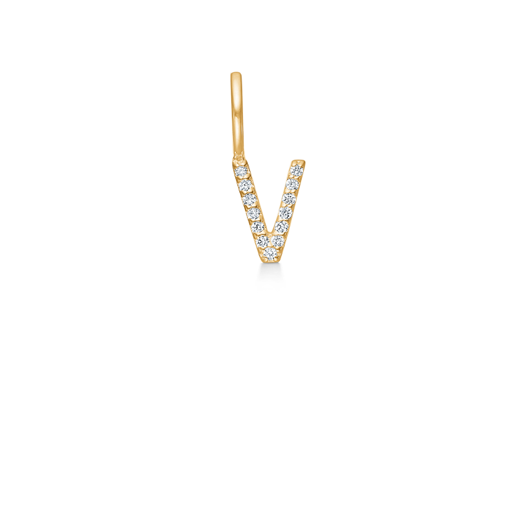 My V Diamond Pendant - 18kt Yellow Gold