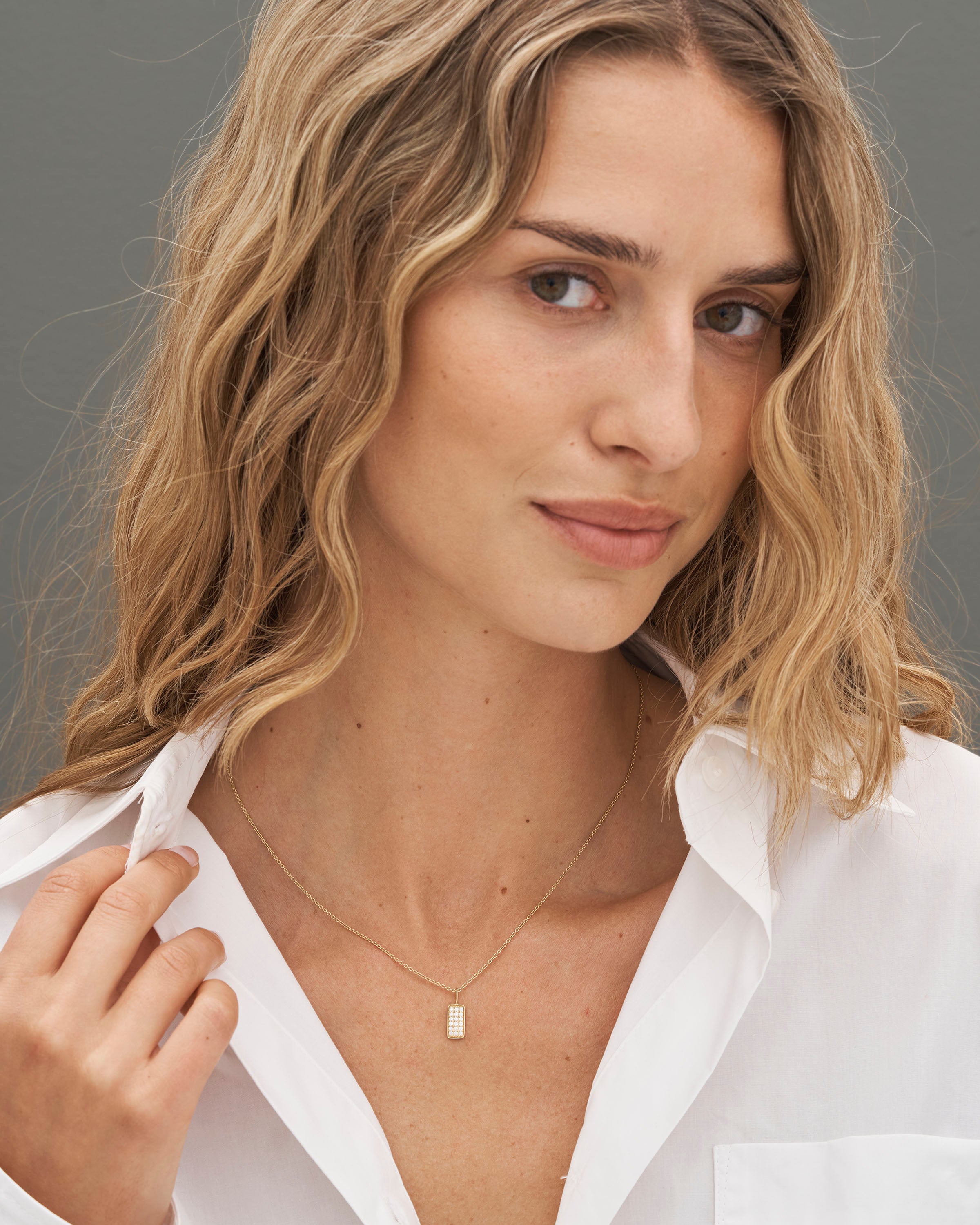 Square Diamond Pendant - 18kt Yellow Gold