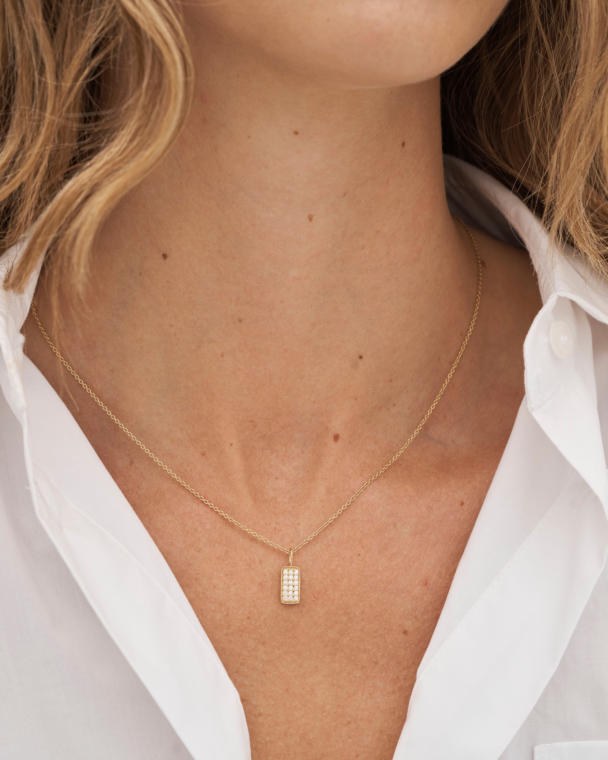 Square Diamond Pendant - 18kt Yellow Gold