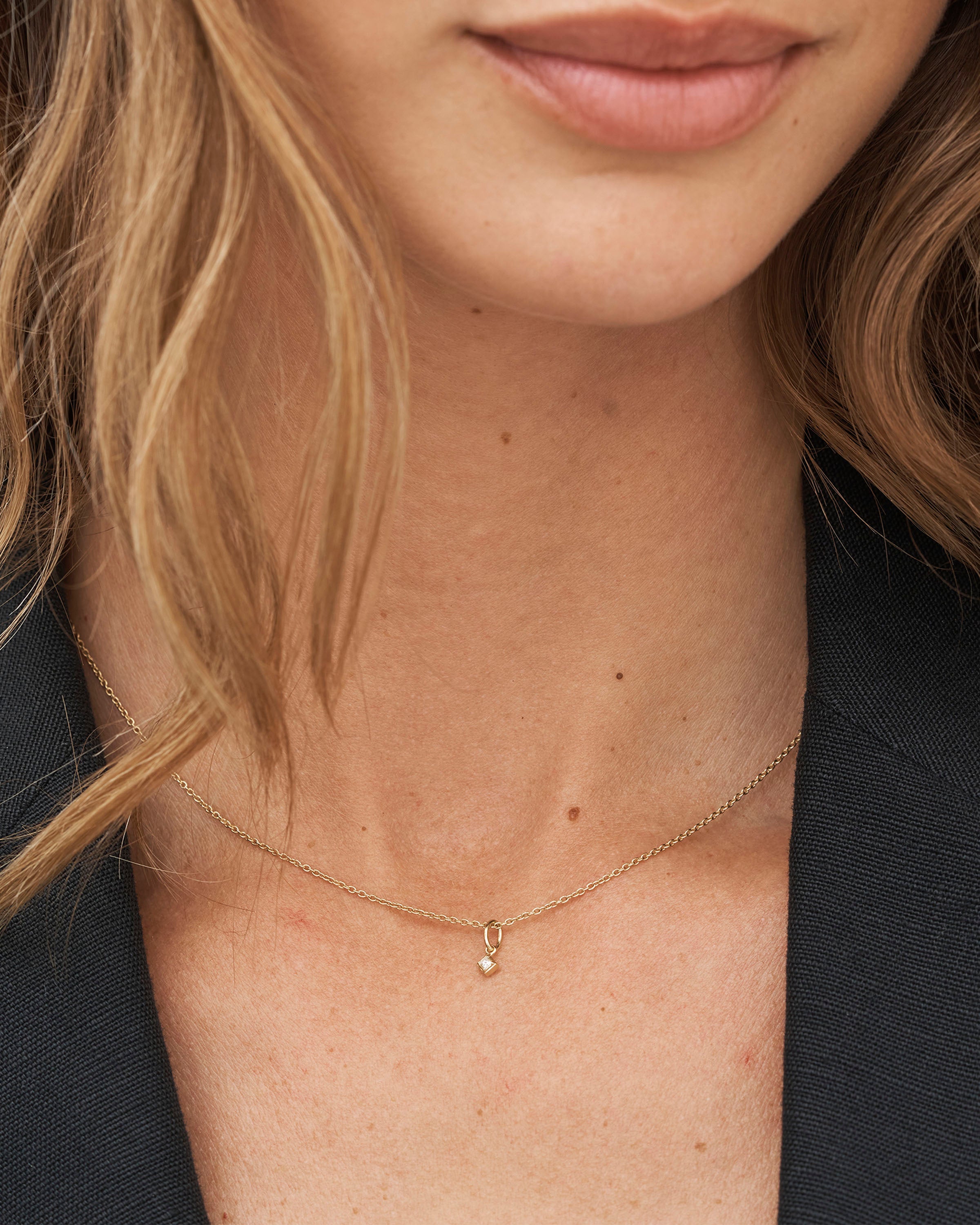 Raw Diamond Pendant - 18kt Yellow Gold