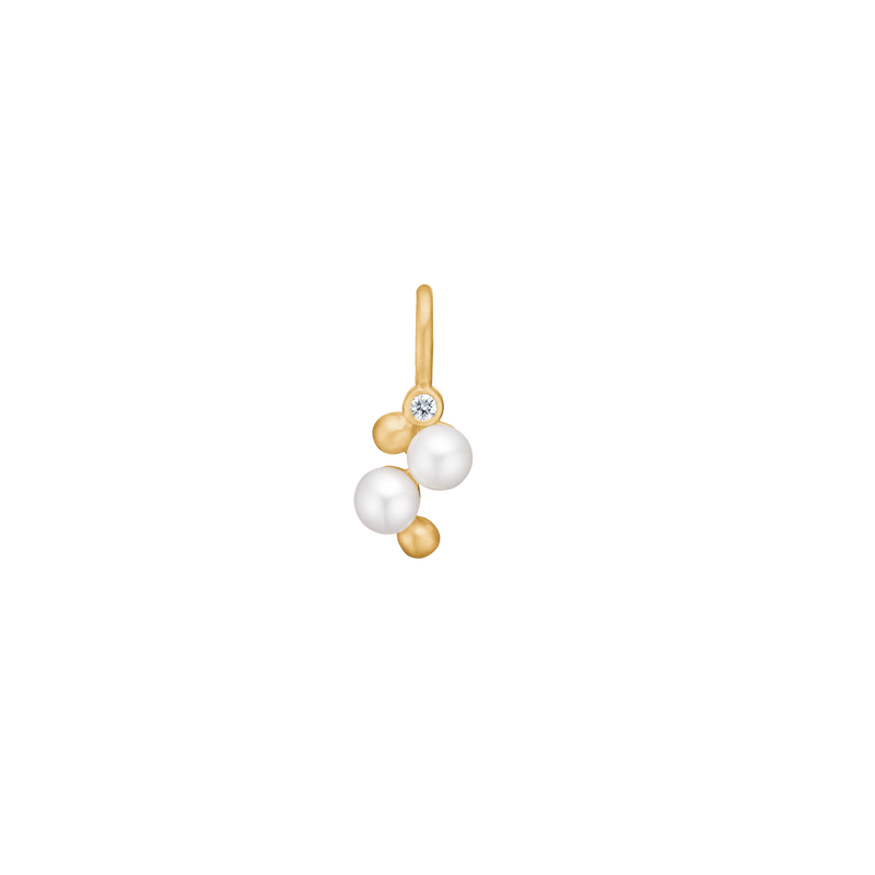 Orbit Dot Pearl Pendant - 18kt Yellow Gold