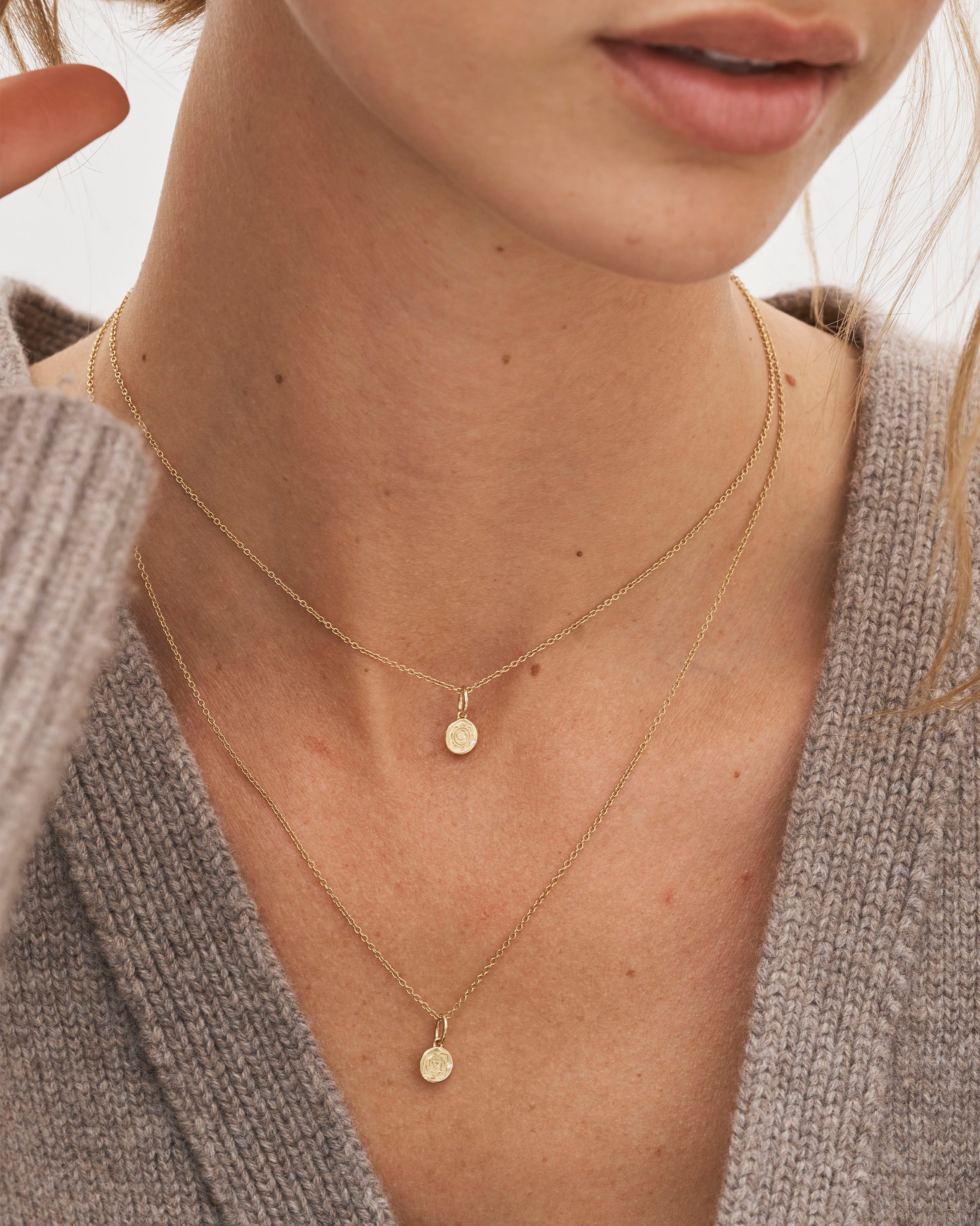 Inner Peace Heart Chakra Pendant - 18kt Yellow Gold